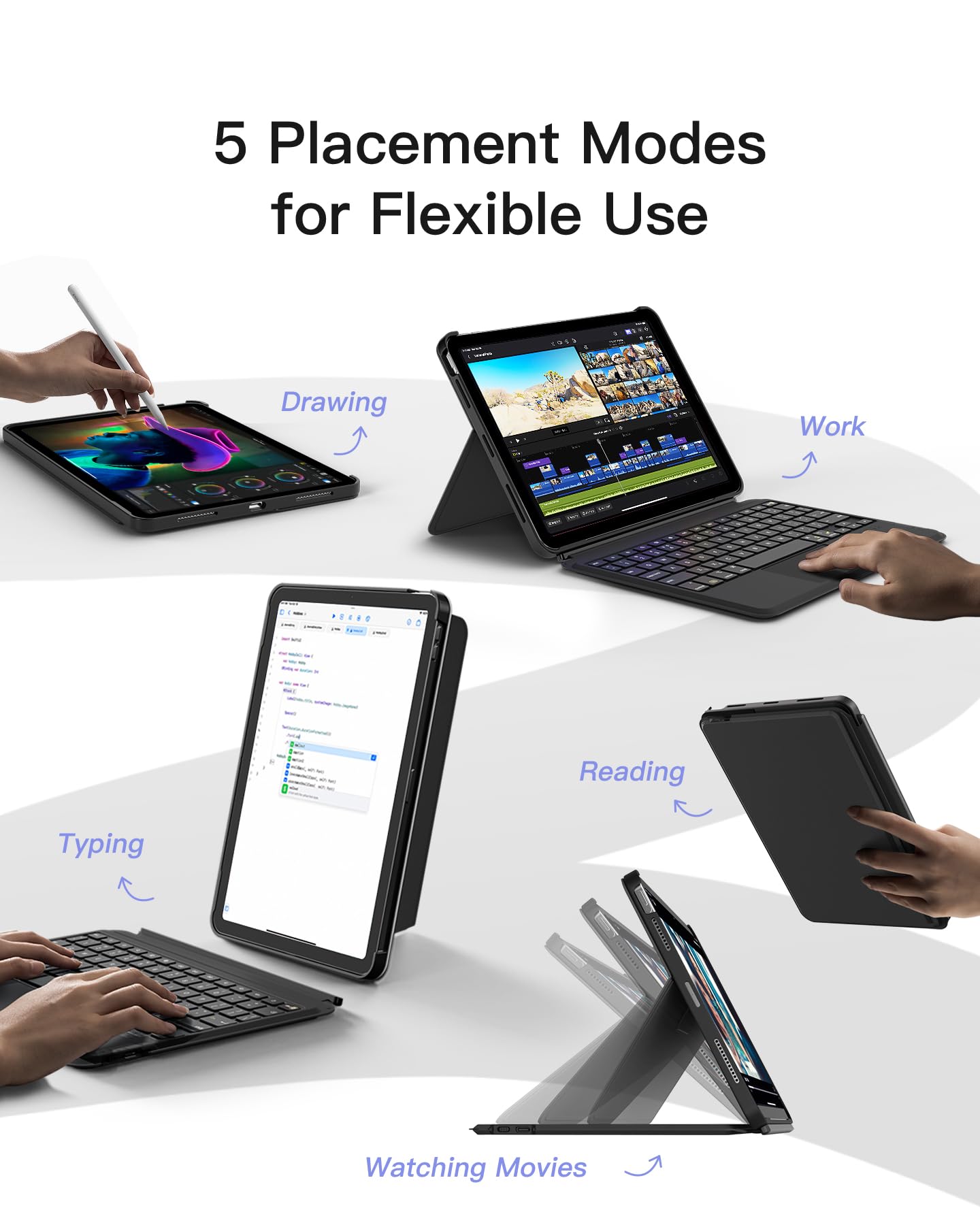 Foto 5 pulgar | Funda Para Ipad Pro 11 Con Teclado Inateck Retroiluminado En 7 Colores - Venta Internacional.