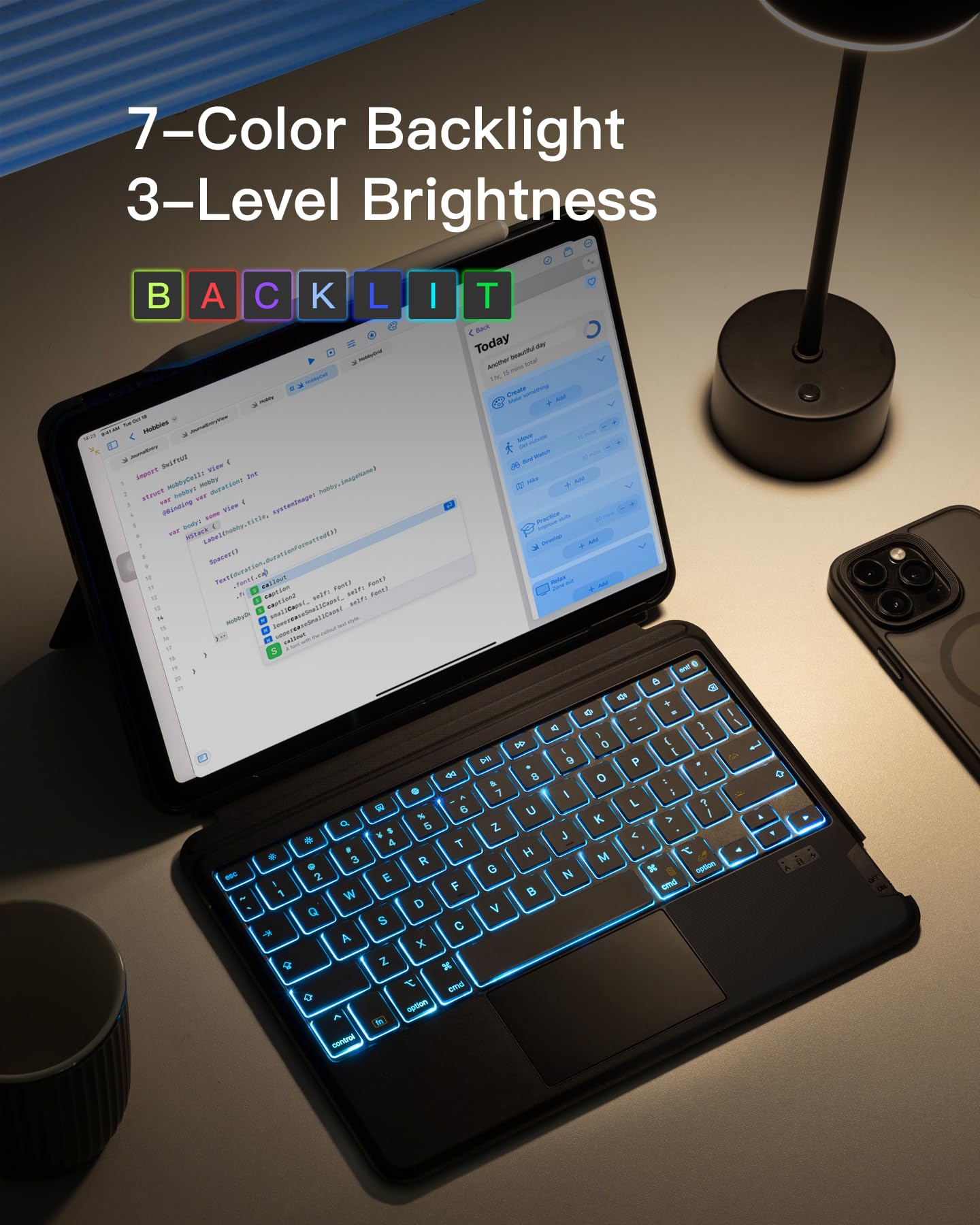 Foto 8 pulgar | Funda Para Ipad Pro 11 Con Teclado Inateck Retroiluminado En 7 Colores - Venta Internacional.