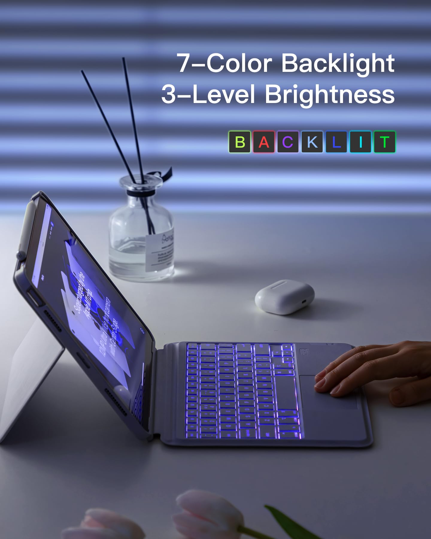 Foto 6 pulgar | Funda Con Teclado Inateck Para Ipad Pro De 11 Pulgadas, Color Morado - Venta Internacional.