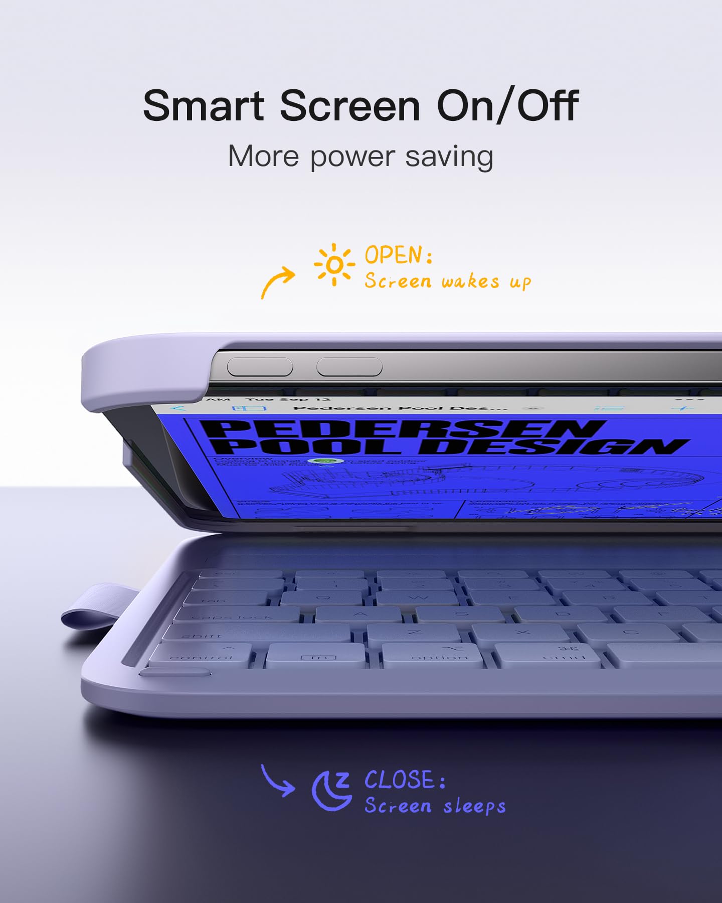 Foto 5 | Funda Con Teclado Para Ipad Inateck Airtap De Décima Y Undécima Generación, Color Morado - Venta Internacional.