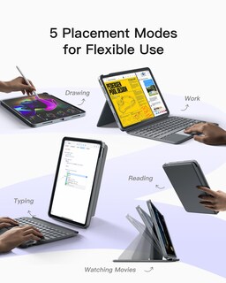 Foto 3 | Funda Para Ipad Con Teclado Inateck Para Ipad De 11.ª Y 10.ª Generación, Color Gris - Venta Internacional.
