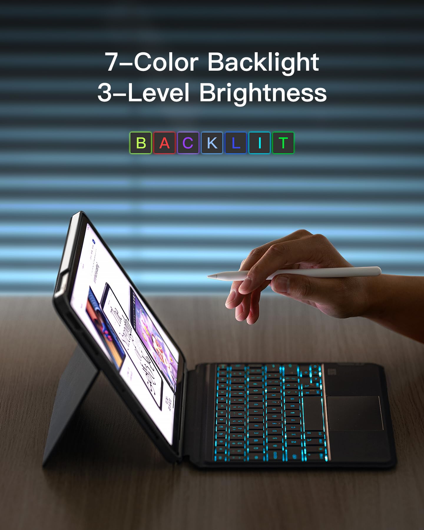 Foto 7 | Funda Para Ipad Con Teclado Inateck Para Ipad De 11.ª Y 10.ª Generación, Color Gris - Venta Internacional.