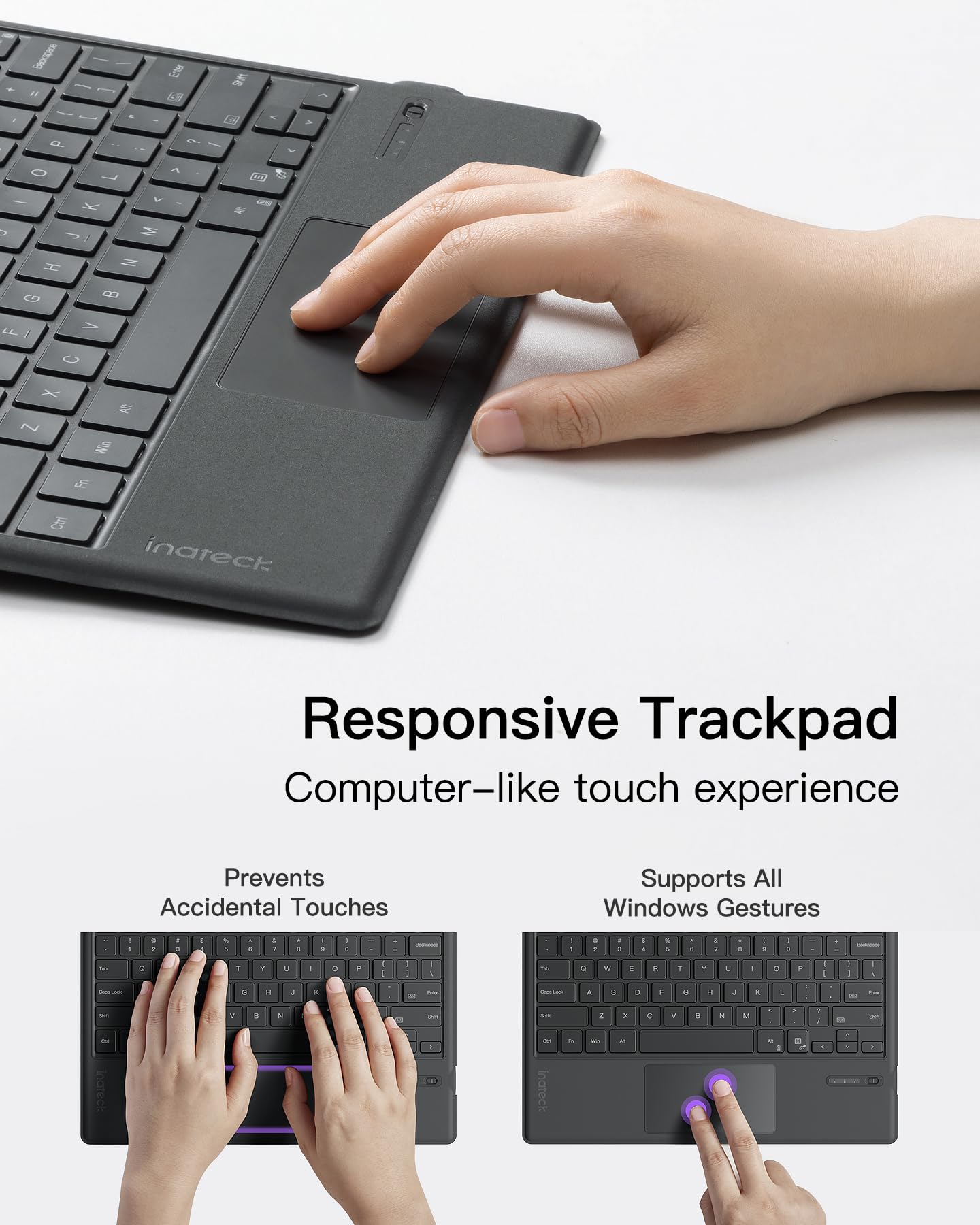 Foto 8 pulgar | Teclado Inateck Surface Pro 7 Con Panel Táctil Precision Bt 5.3 - Venta Internacional.
