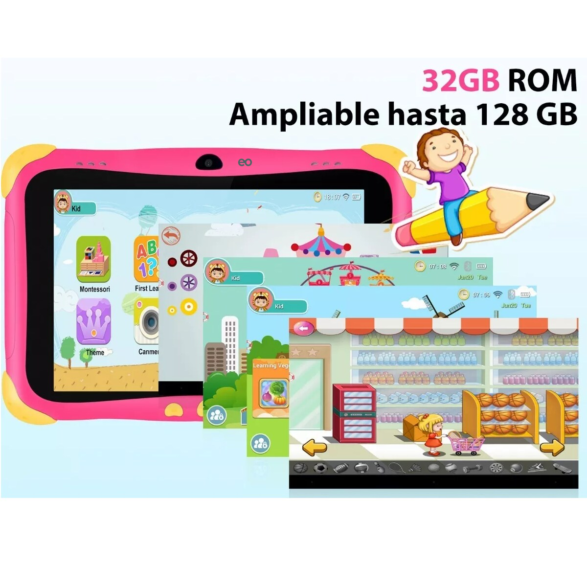 Foto 4 pulgar | Language Tablet Con Funda Niños 8hd 32gb 3gb Eo Safe Imports Esi-11233-1 Rosa