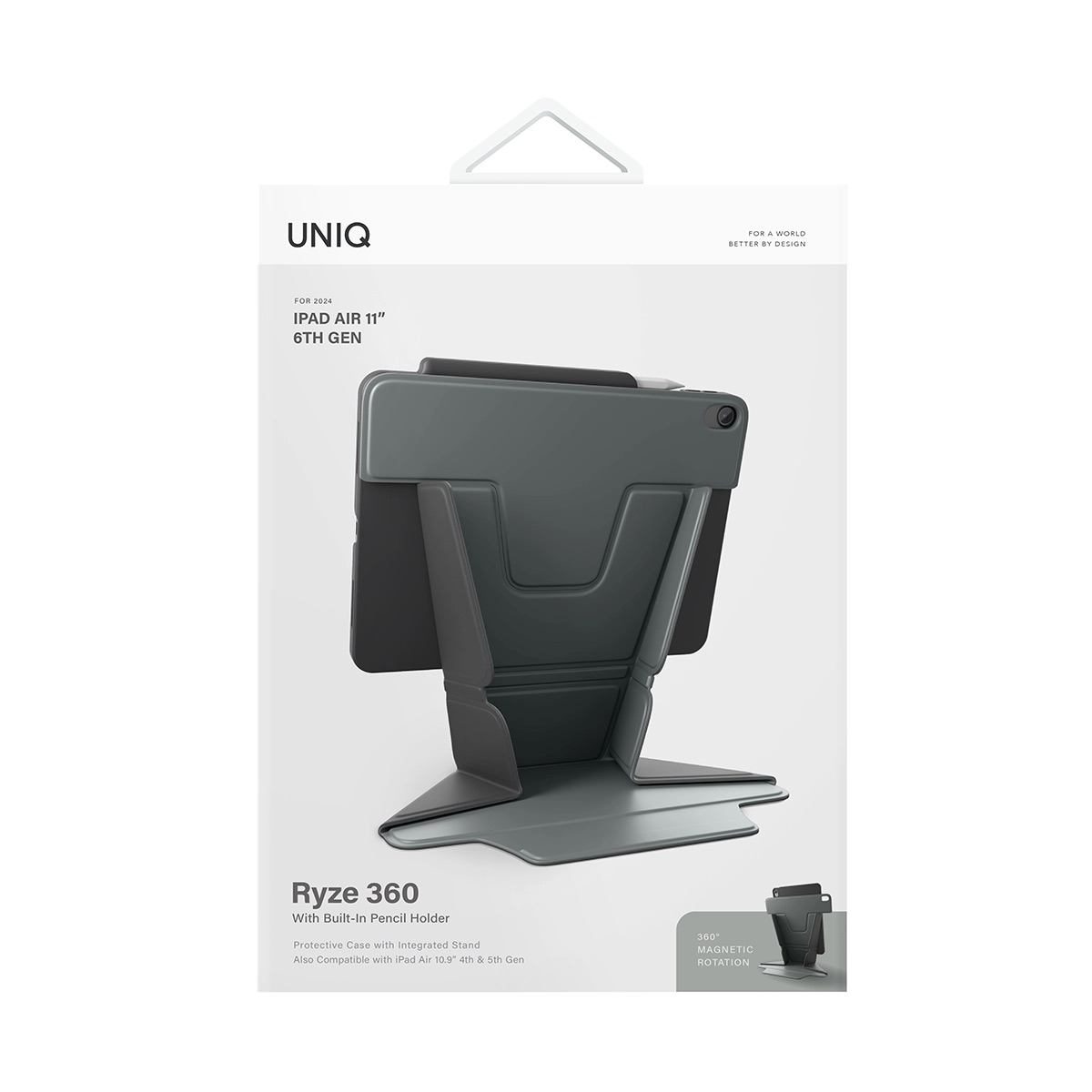 Foto 6 pulgar | Funda Para Ipad Air 11'' ( 6ª Generación ) | Ipad Air 10.9'' ( 5ª | 4ª Generación ) Verde Liquen Ryze 360 De Uniq