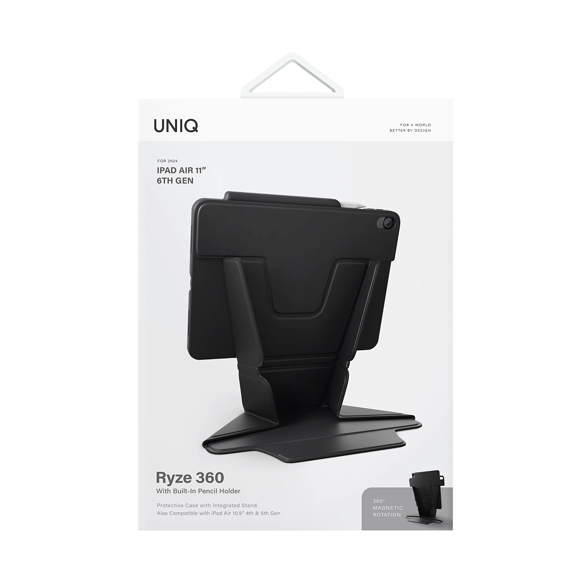 Foto 6 pulgar | Funda Para Ipad Air 11'' ( 6ª Generación ) | Ipad Air 10.9'' ( 5ª | 4ª Generación ) Negro Ryze 360 De Uniq