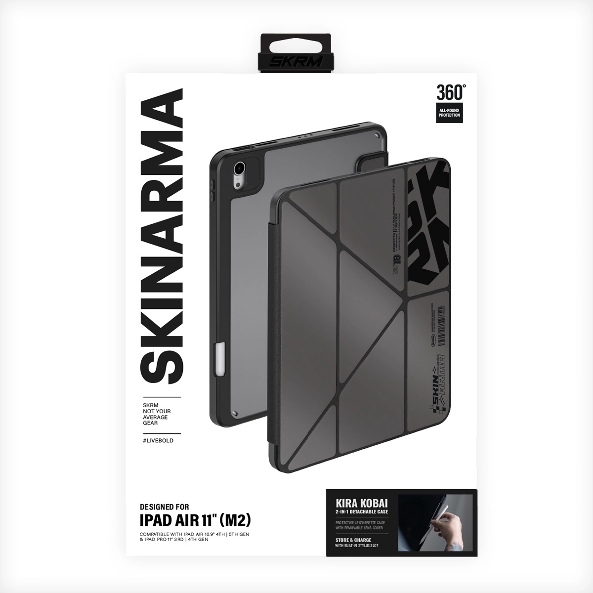 Foto 6 pulgar | Funda Skinarma Kira Kobai Titanio Negro para iPad Air 11'' | 10.9'' (6a | 5a | 4a Gen) | iPad Pro 11'' (4a | 3a Gen)