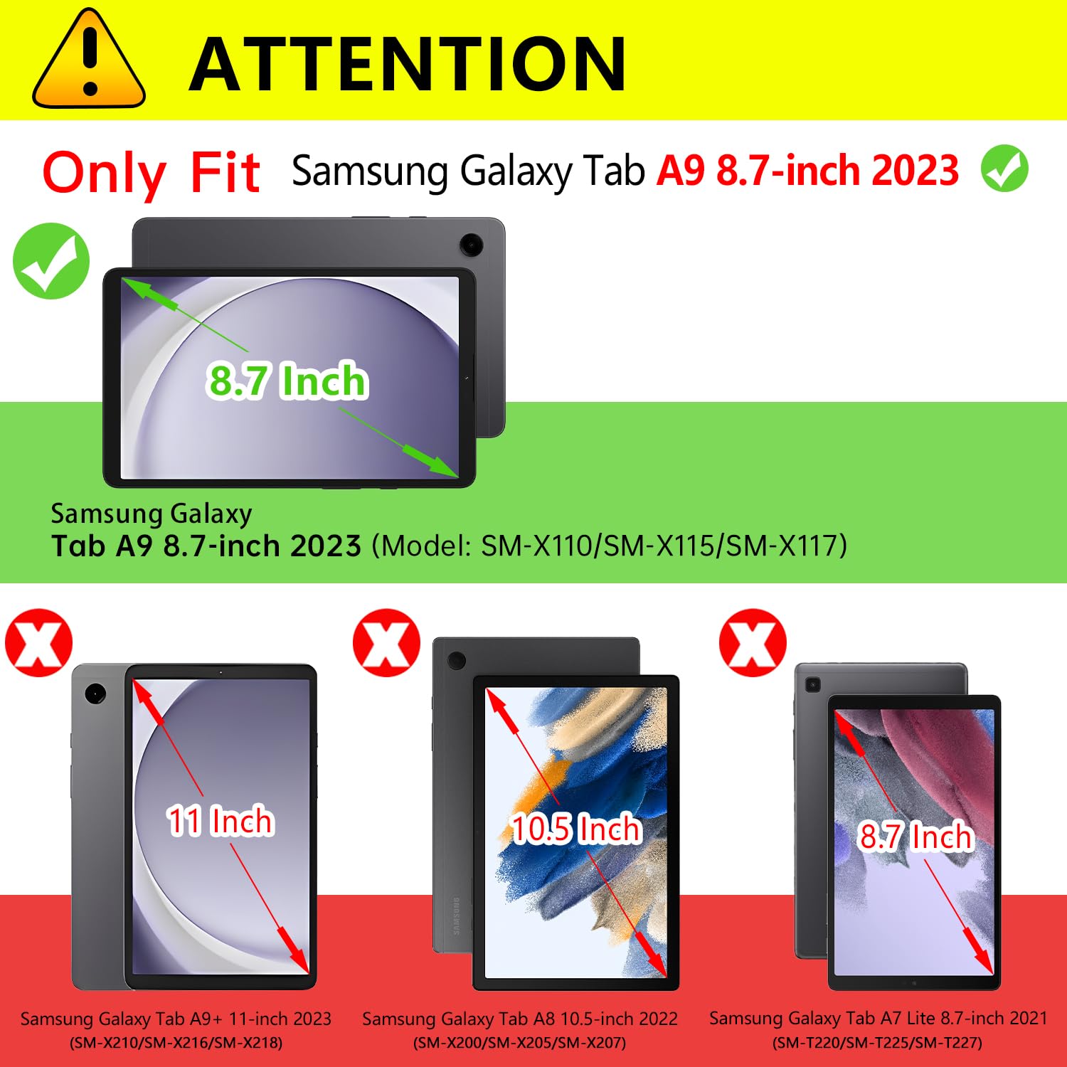 Foto 3 pulgar | Funda Ztotopcases Para Samsung Galaxy Tab A9 8.7 2023 Negra - Venta Internacional.