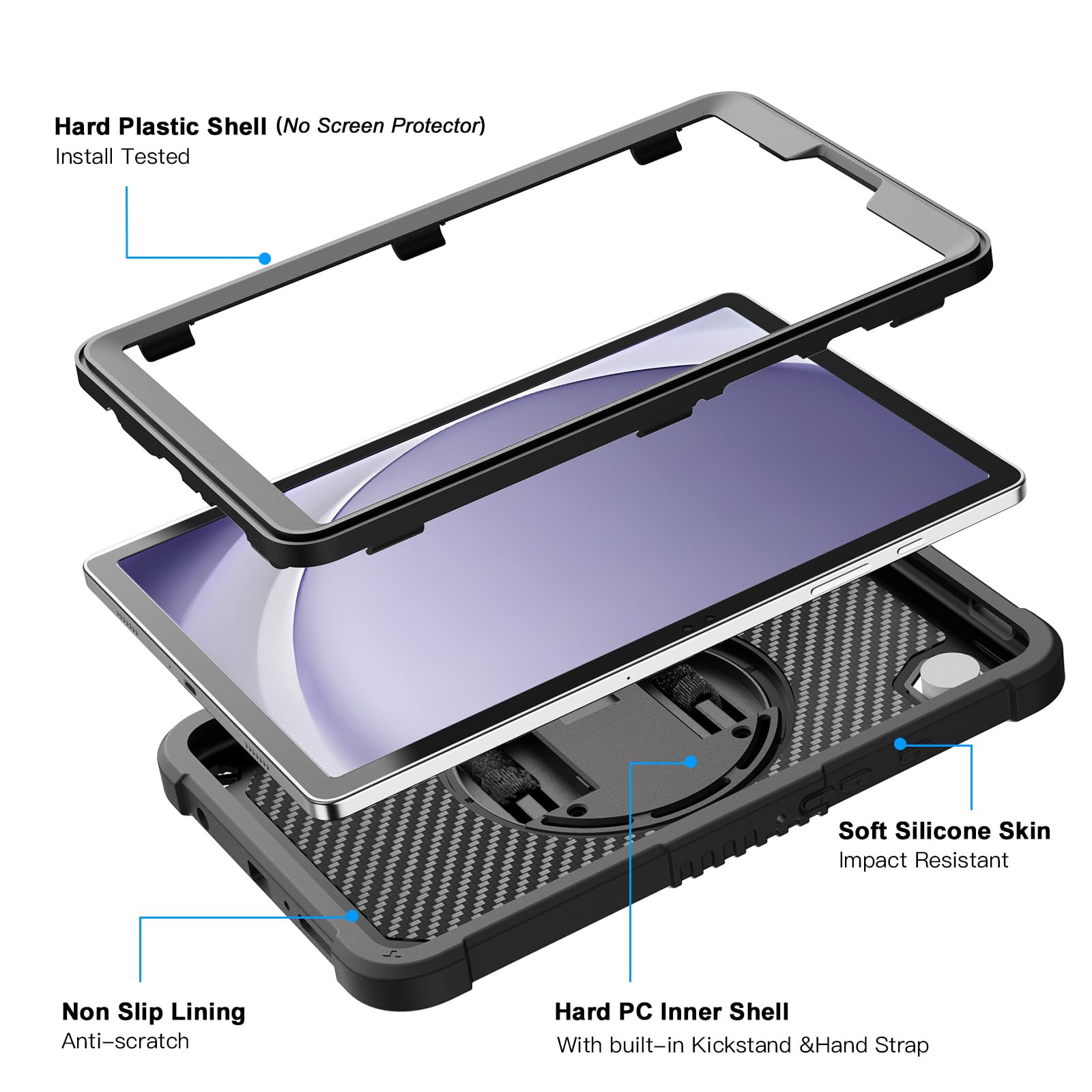 Foto 4 pulgar | Funda Ztotopcases Para Samsung Galaxy Tab A9 8.7 2023 Negra - Venta Internacional.