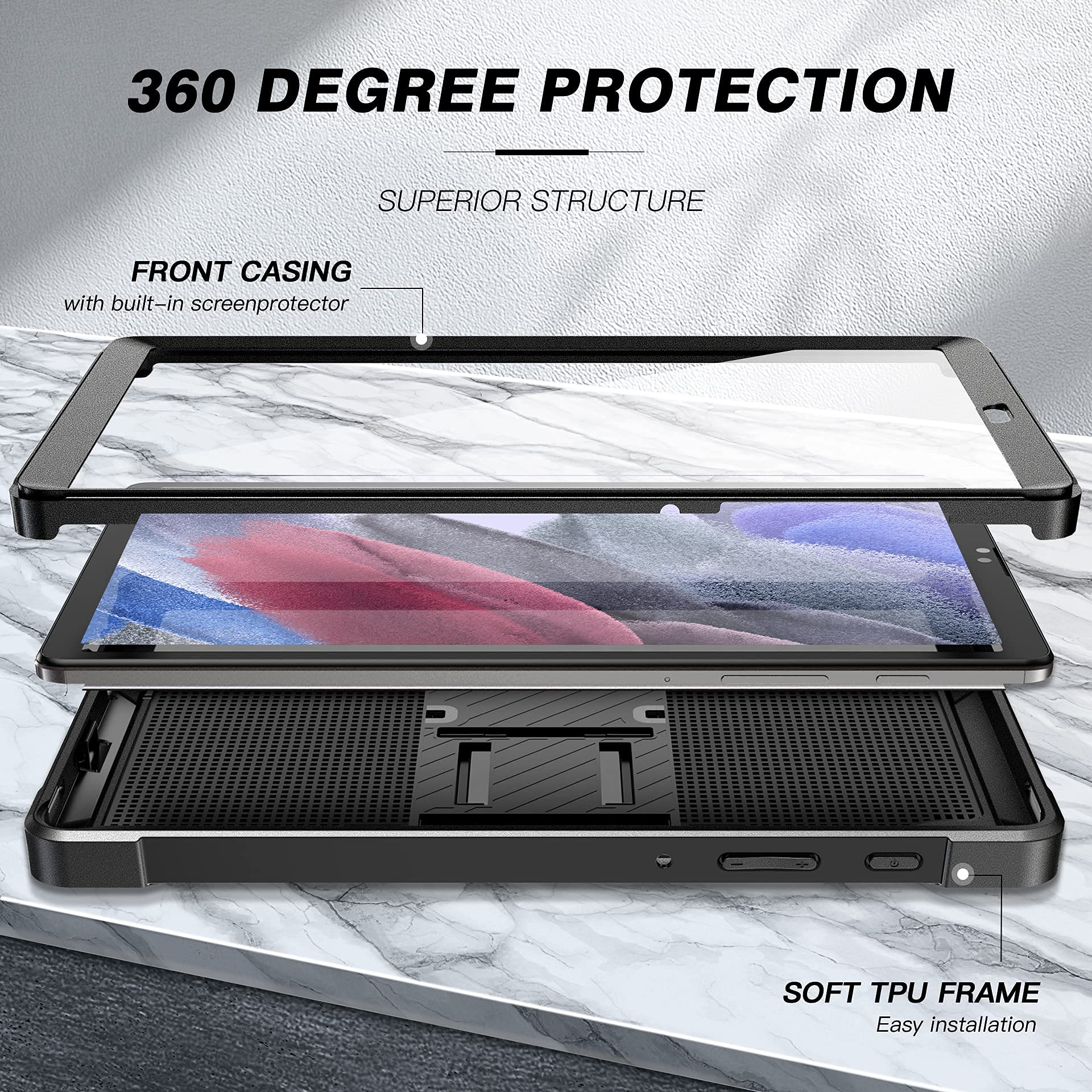 Foto 5 pulgar | Funda Ztotopcases Para Samsung Galaxy Tab A7 Lite 8.7 2021 Negra - Venta Internacional.