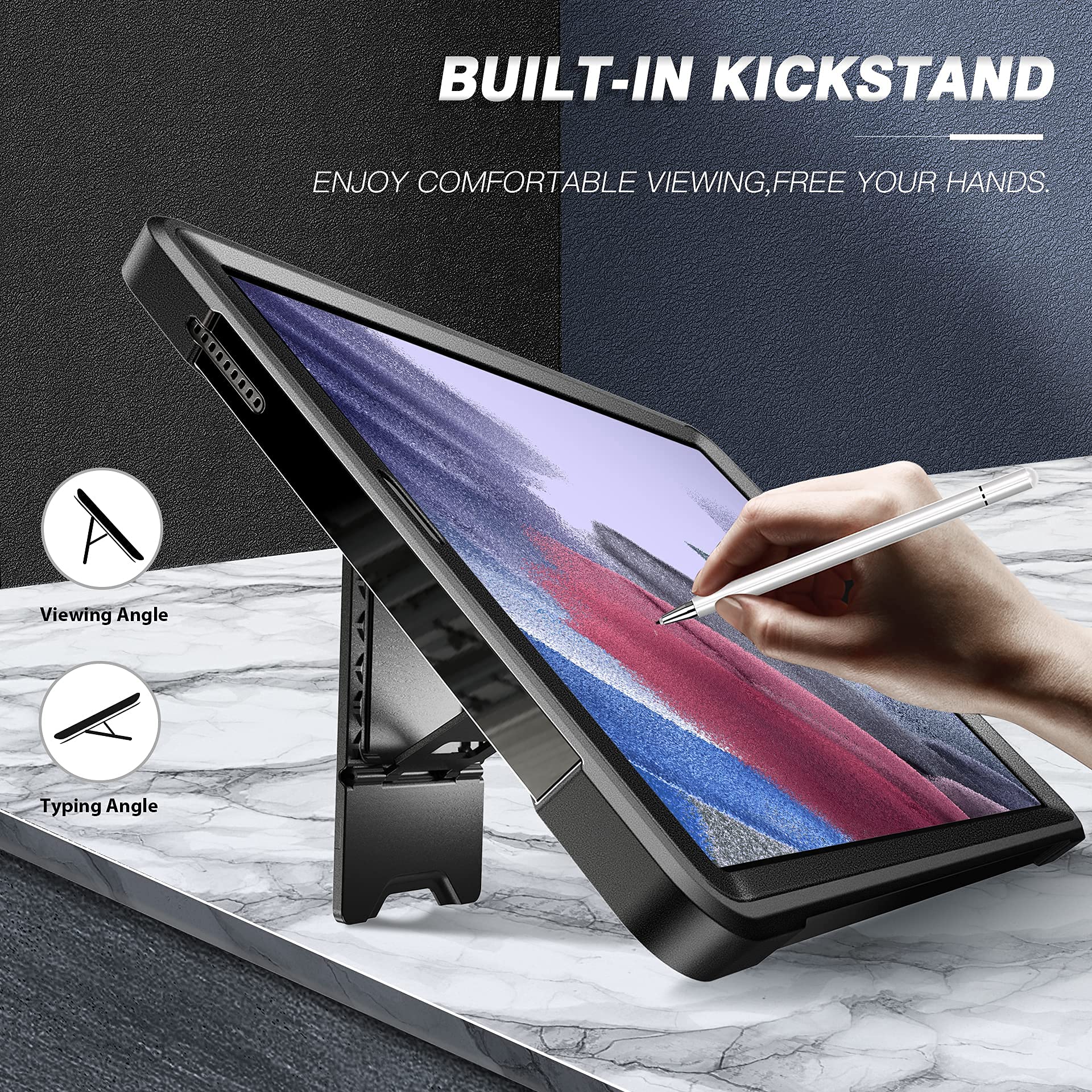 Foto 6 pulgar | Funda Ztotopcases Para Samsung Galaxy Tab A7 Lite 8.7 2021 Negra - Venta Internacional.