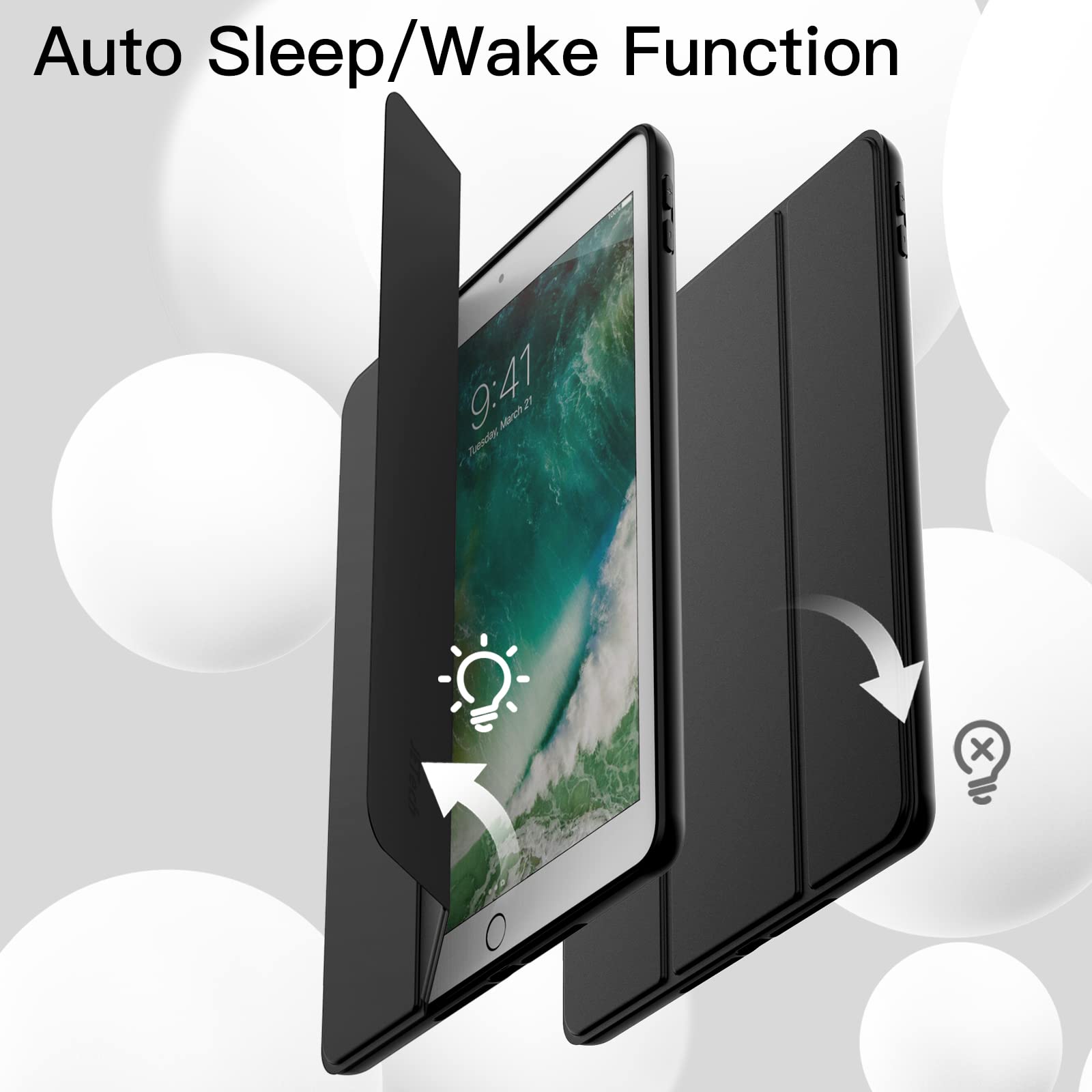 Foto 7 pulgar | Funda Jetech Para Ipad 9.7 (6.ª Y 5.ª Generación) Con Soporte Para Lápices, Color Negro - Venta Internacional.