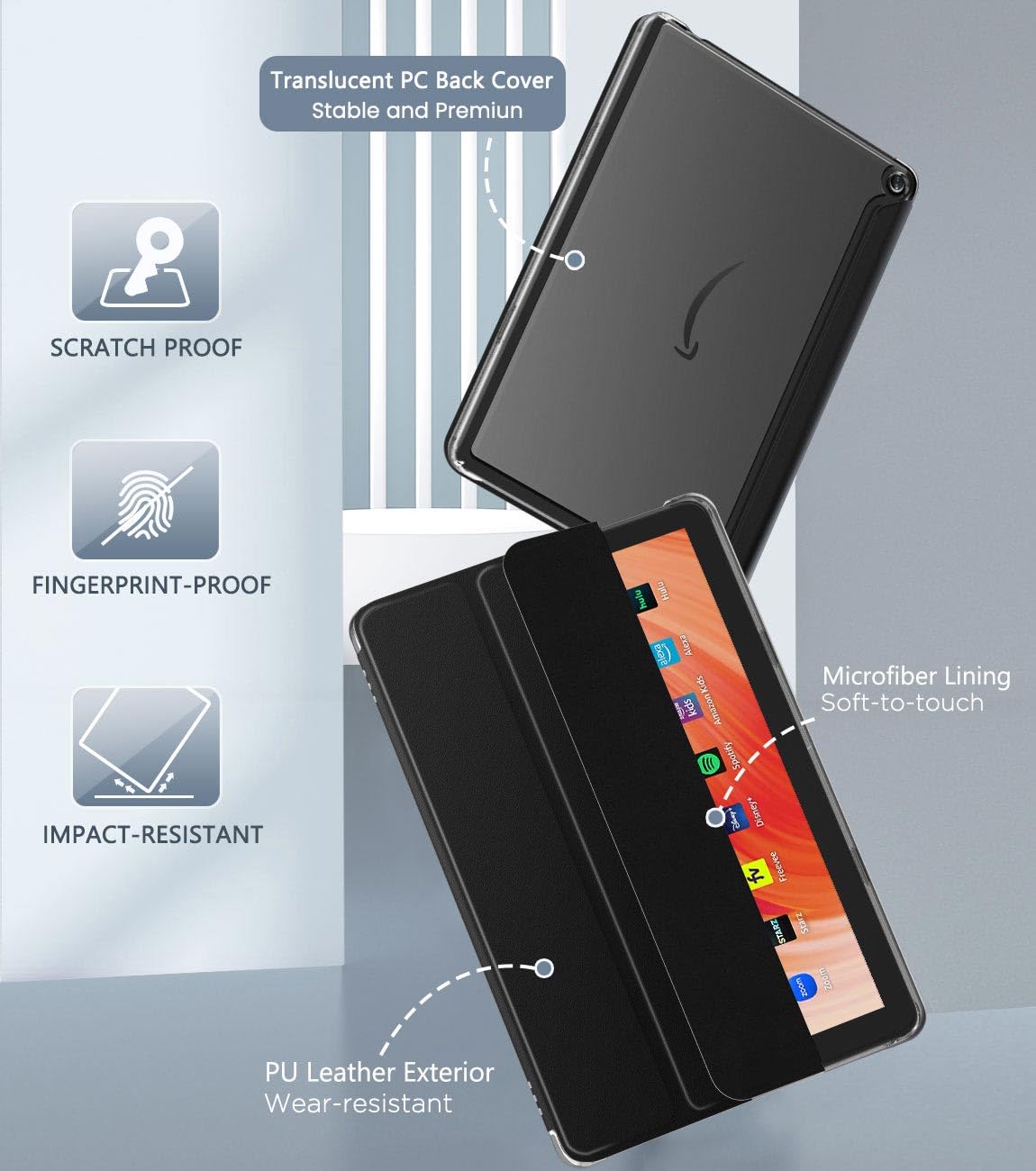 Foto 4 pulgar | Funda Moko Para La Nueva Tableta Amazon Kindle Fire Hd 10 2023 - Venta Internacional.
