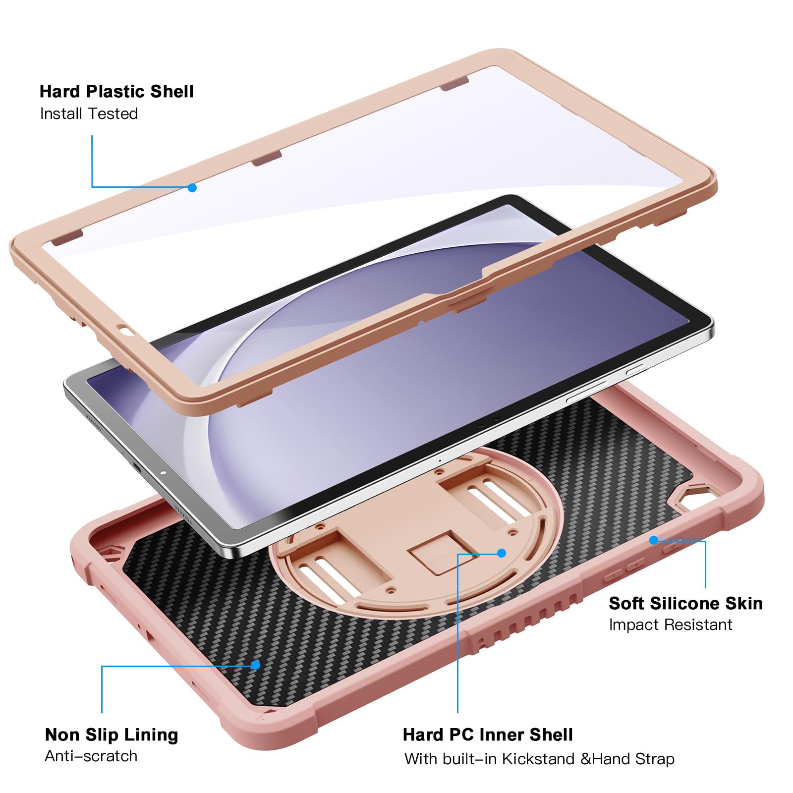 Foto 3 pulgar | Funda Ztotopcases Para Samsung Galaxy Tab A9+ 11'' 2023 Rosa - Venta Internacional.