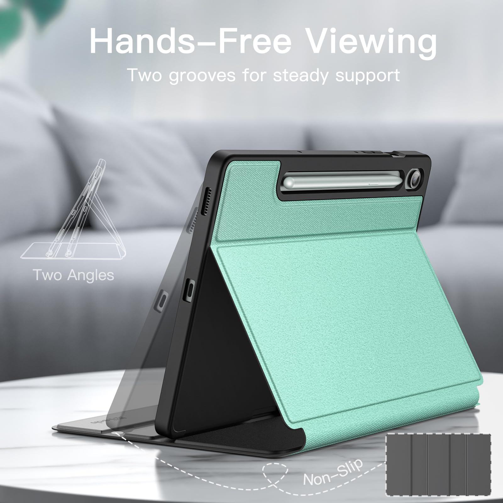 Foto 4 pulgar | Funda Jetech Para Samsung Galaxy Tab S10 Fe/s9 Fe 10.9 Pulgadas, Color Verde - Venta Internacional.