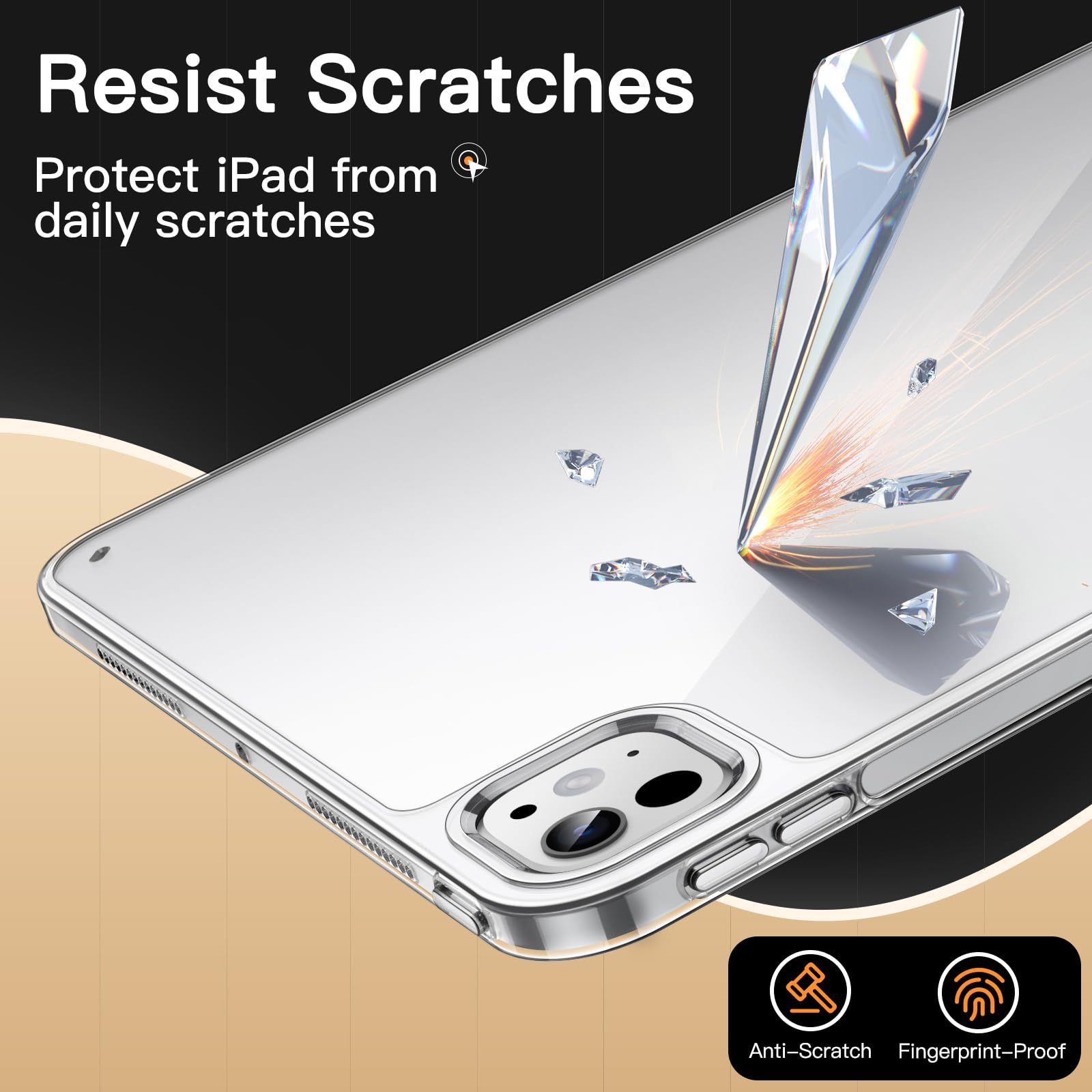 Foto 6 pulgar | Funda Jetech Clear Para Ipad Pro 11 M4 2024 Antiamarilleo - Venta Internacional.