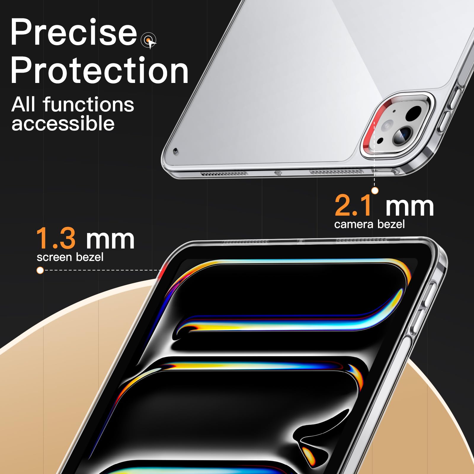 Foto 7 pulgar | Funda Jetech Clear Para Ipad Pro 11 M4 2024 Antiamarilleo - Venta Internacional.