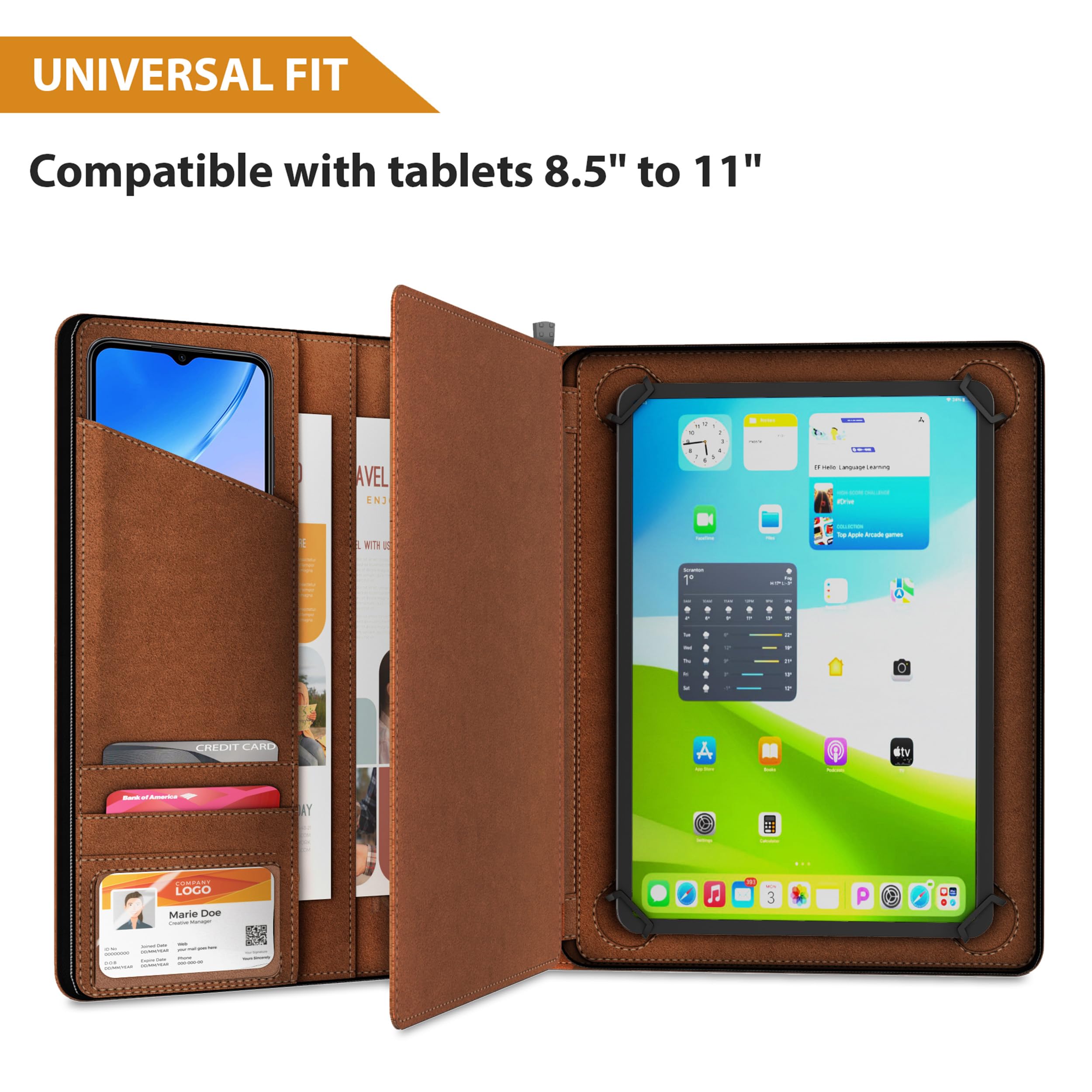 Foto 2 | Funda Padfolio Khomo Universal Para Tabletas De 8,5 A 11 Pulgadas - Venta Internacional.