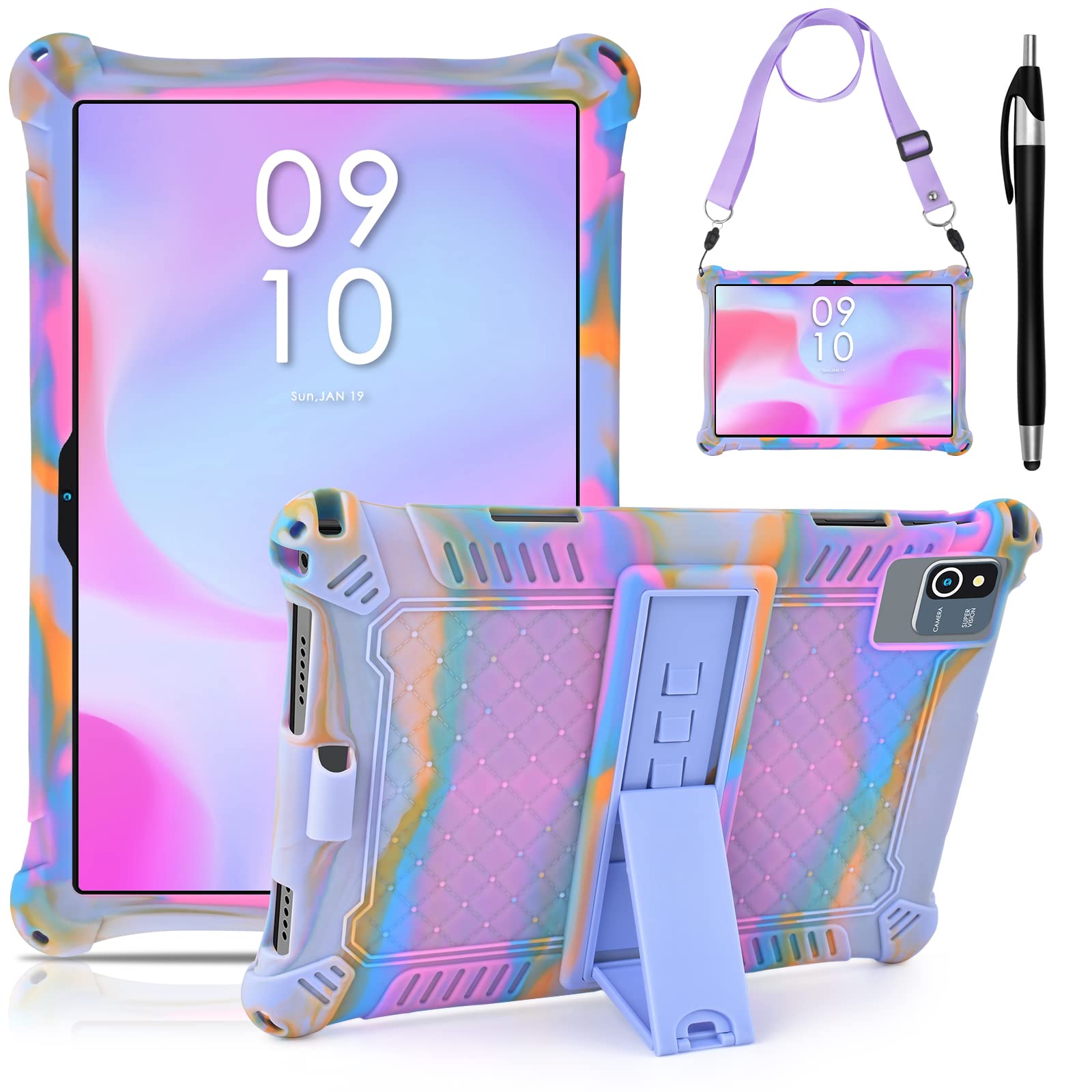 Foto 2 pulgar | Funda Para Tablet Detuosi Okaysea De 10.1 Pulgadas Con Lápiz Capacitivo Y Correa - Venta Internacional.