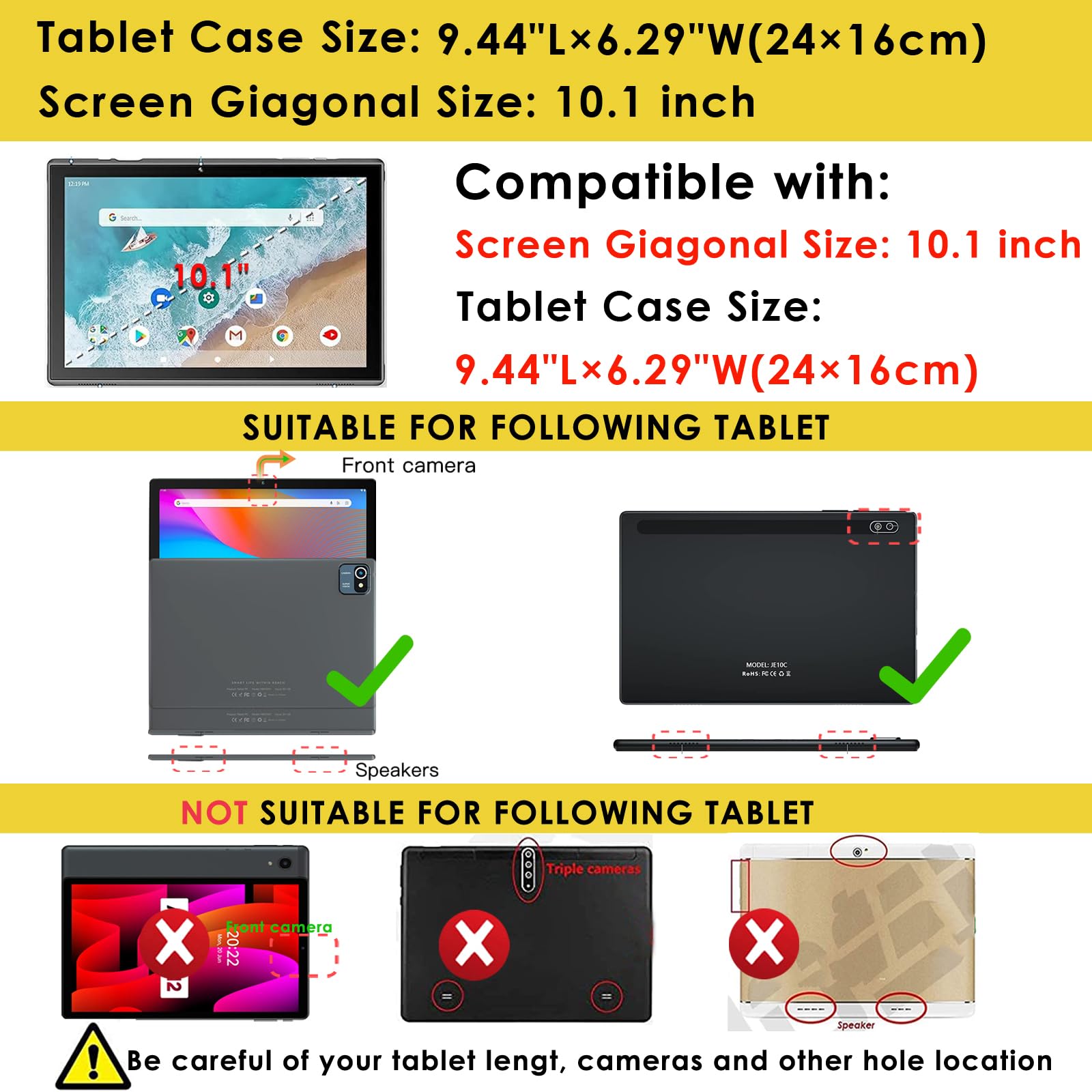 Foto 3 pulgar | Funda Para Tablet Detuosi Okaysea De 10.1 Pulgadas Con Lápiz Capacitivo Y Correa - Venta Internacional.