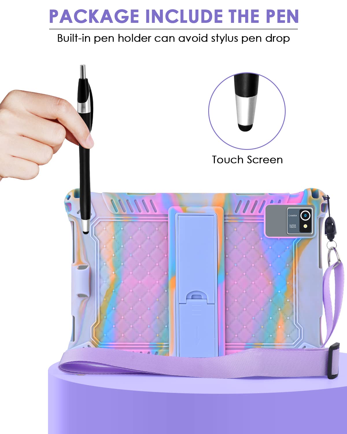 Foto 7 pulgar | Funda Para Tablet Detuosi Okaysea De 10.1 Pulgadas Con Lápiz Capacitivo Y Correa - Venta Internacional.