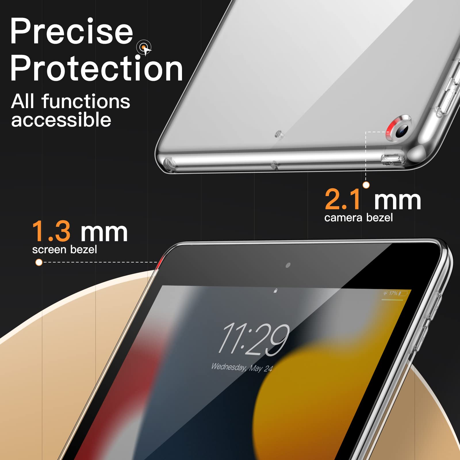 Foto 6 | Funda Para Tableta Jetech Para Ipad 9/8/7 10.2'' (2021/2020/2019) Transparente - Venta Internacional.