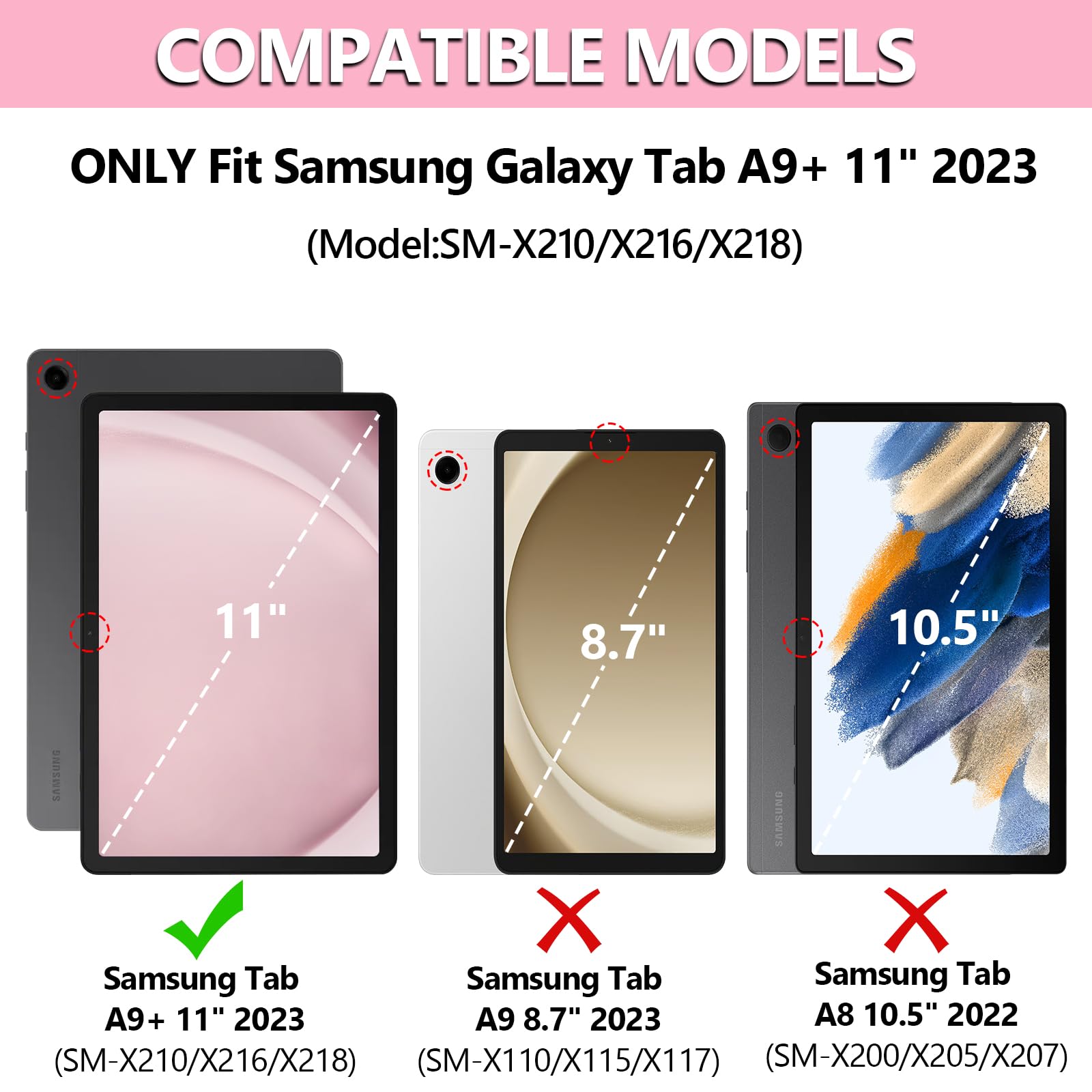 Foto 2 | Funda De Teclado Para Samsung Galaxy Tab A9 Plus 11'' 2023 Con Teclado - Venta Internacional.