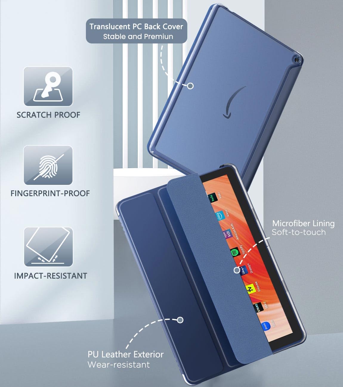 Foto 4 pulgar | Funda Moko Para La Nueva Tableta Amazon Kindle Fire Hd 10 2023 - Venta Internacional.