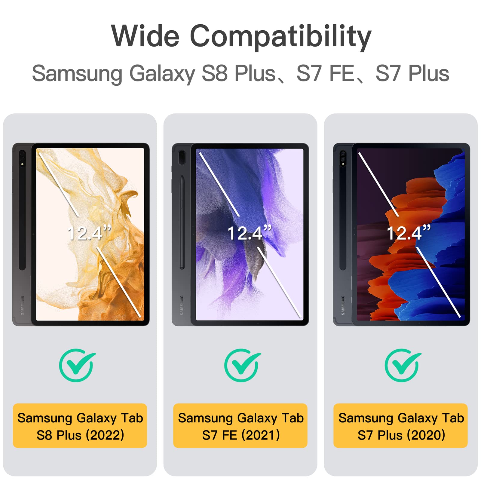 Foto 3 pulgar | Funda Jetech Para Samsung Galaxy Tab S8 Plus 2022/ S7 Fe 2021 - Venta Internacional.