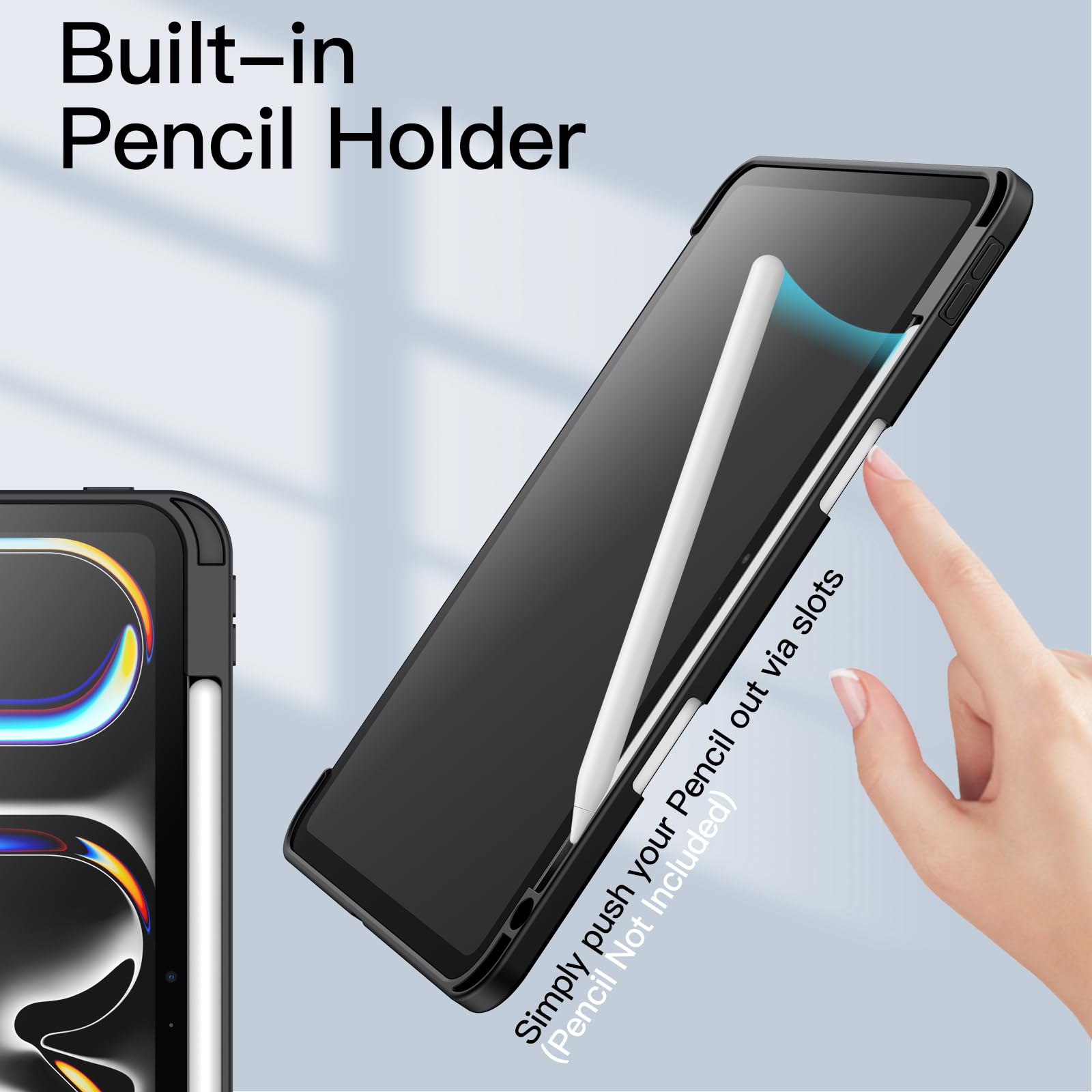 Foto 5 | Funda Jetech Para Ipad Pro M4 2024 De 11 Pulgadas Con Soporte Para Lápices - Venta Internacional.
