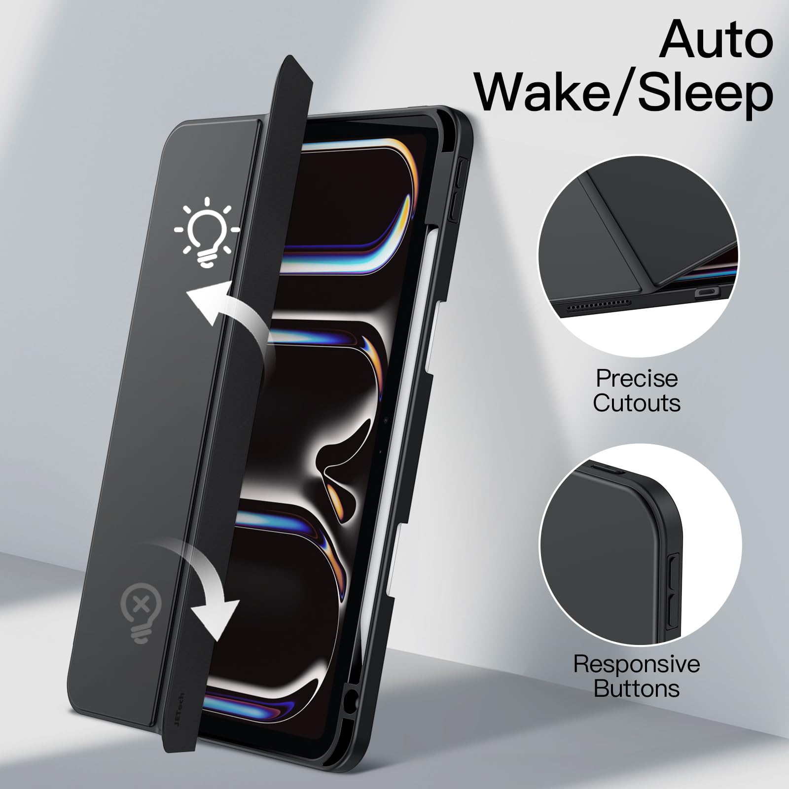 Foto 7 pulgar | Funda Jetech Para Ipad Pro M4 2024 De 11 Pulgadas Con Soporte Para Lápices - Venta Internacional.