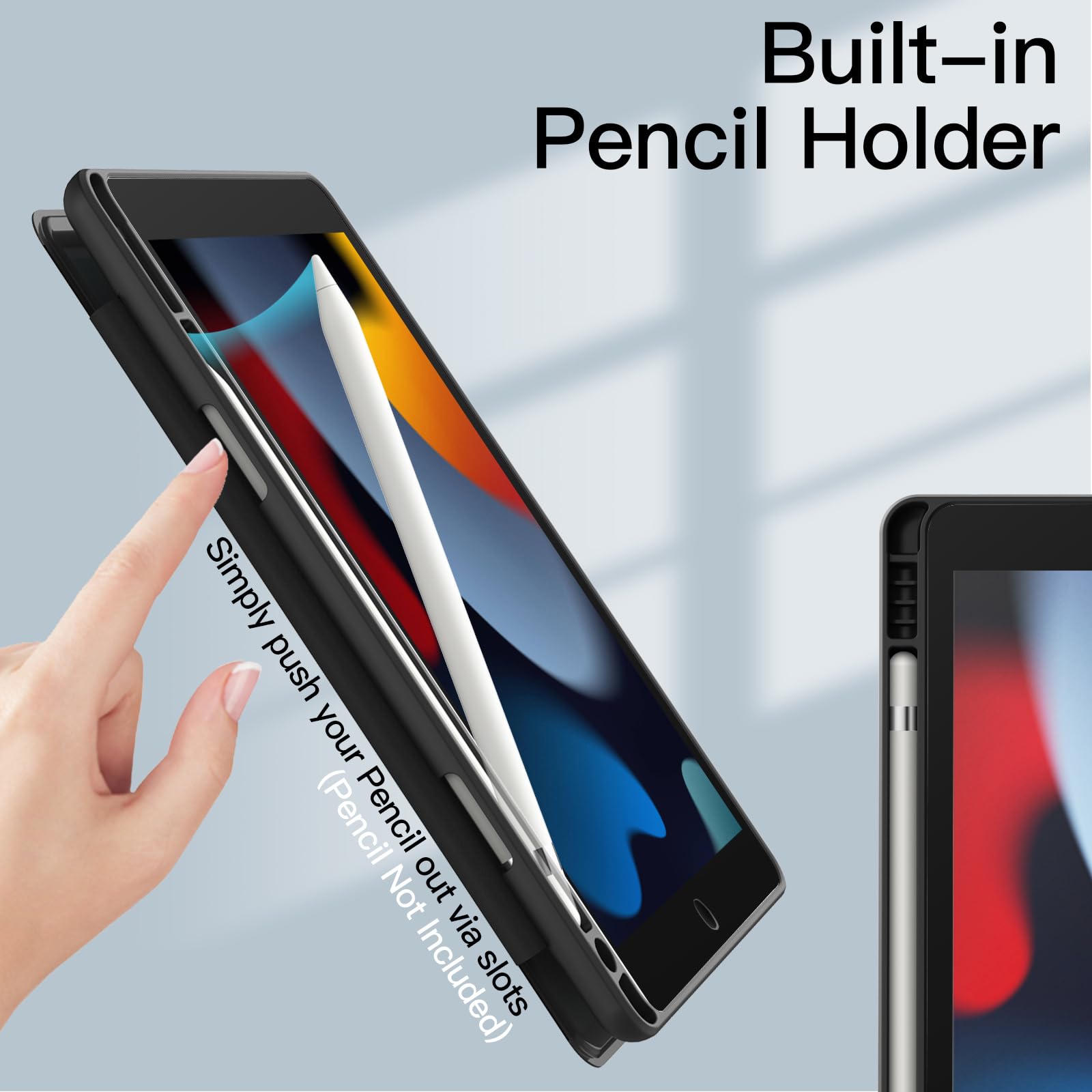 Foto 6 pulgar | Funda Jetech Para Ipad 10.2 (9.ª, 8.ª Generación) Con Soporte Para Lápices - Venta Internacional.