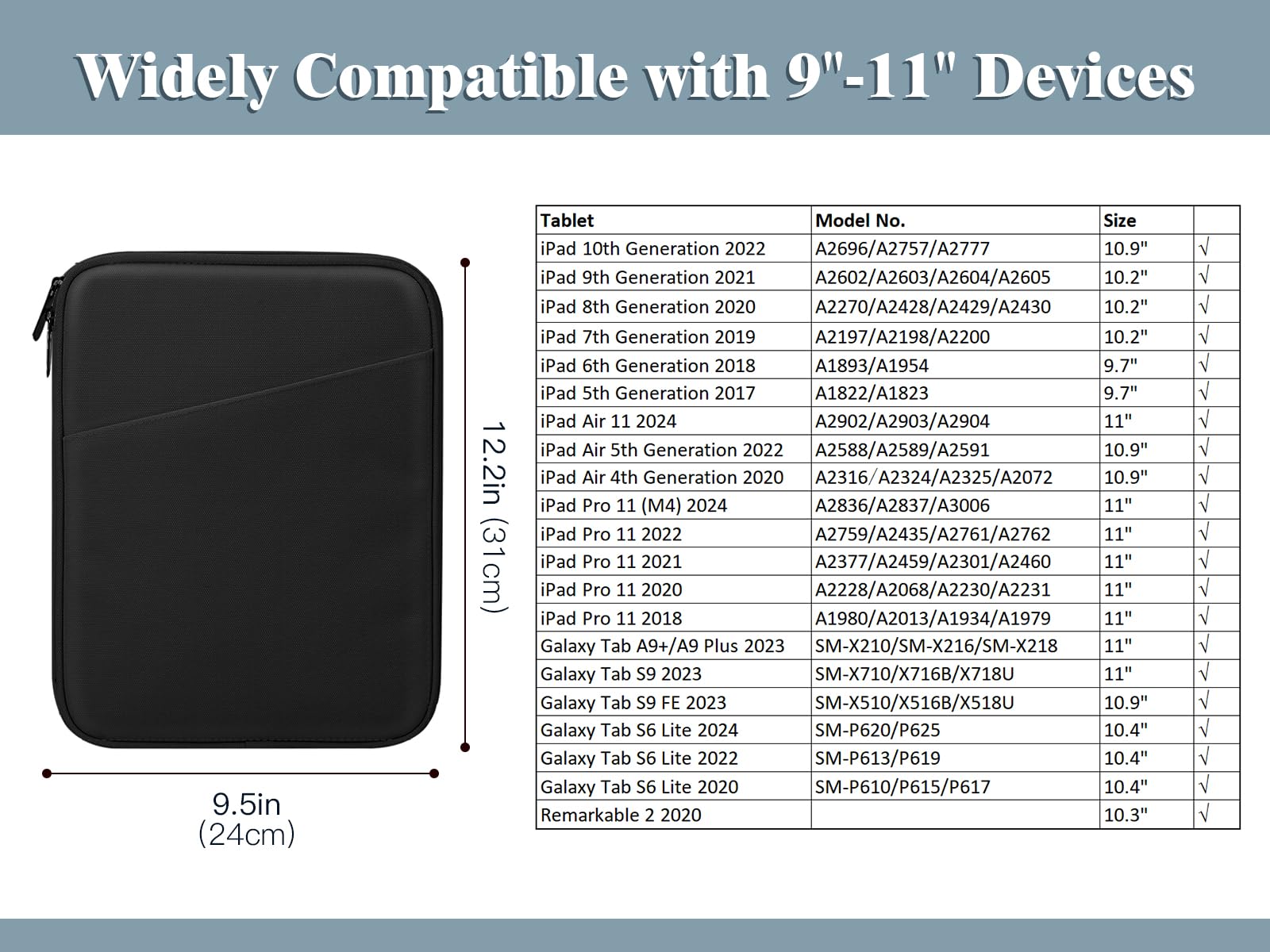 Foto 3 pulgar | Funda Para Tablet Timovo 9-11 Para Ipad 11 Pulgadas A16 2025 Negra - Venta Internacional.