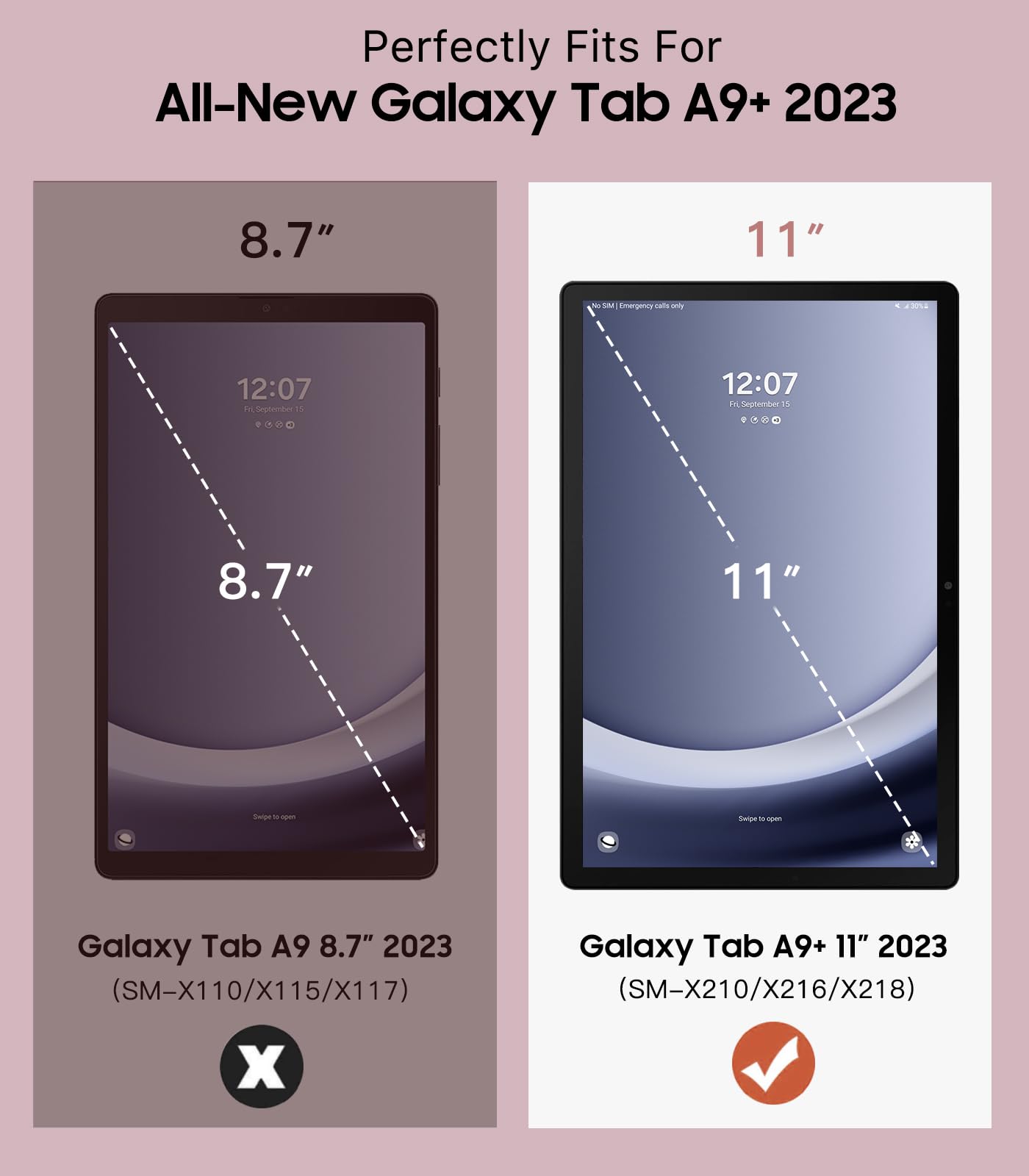 Foto 2 | Funda Timovo Para Samsung Galaxy Tab A9+ 11 2023 Con Función De Encendido Y Apagado Automáticos - Venta Internacional.