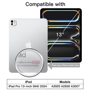 Foto 2 | Funda Jetech Clear Para Ipad Pro M4 (2024) De 13 Pulgadas, Antiamarilla - Venta Internacional.