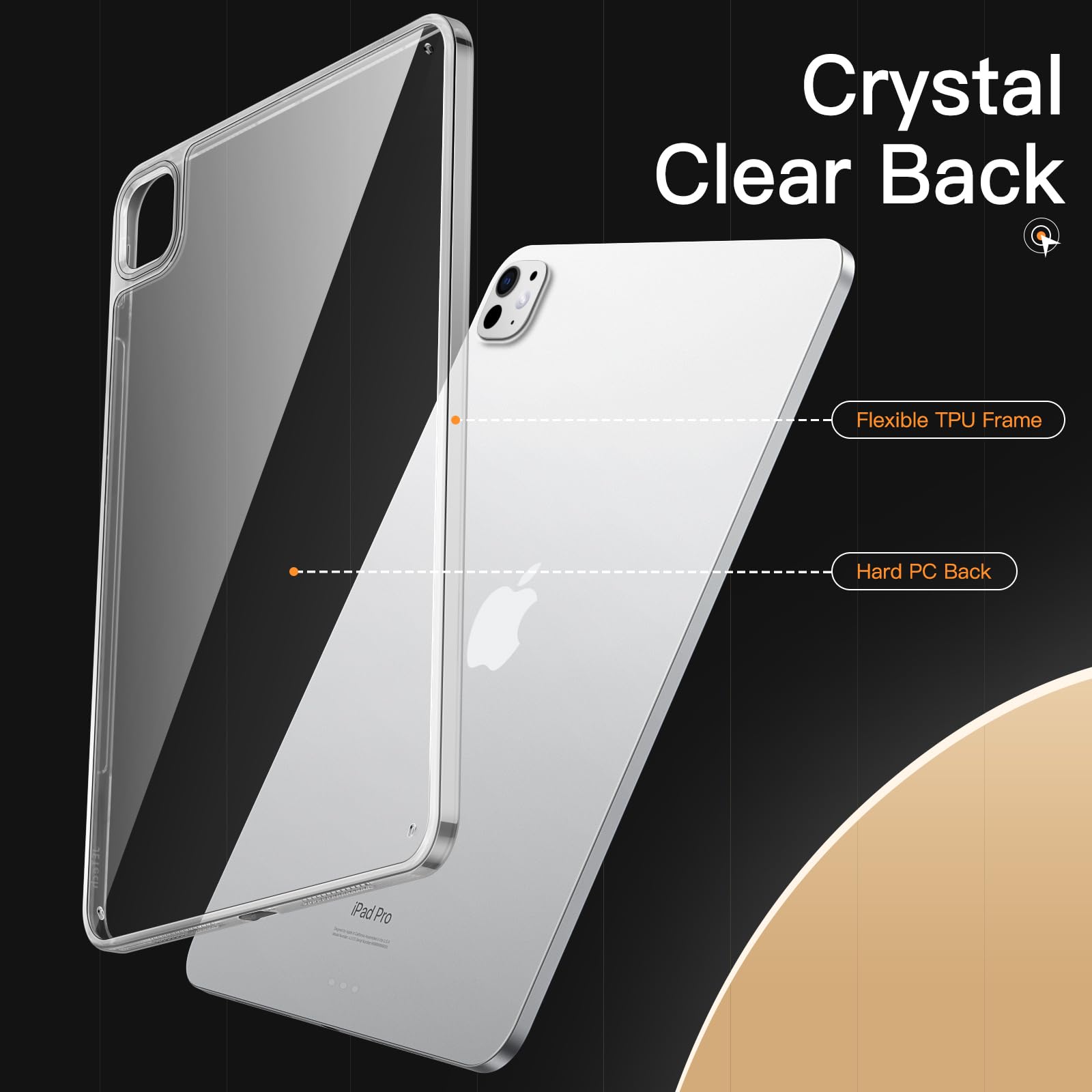 Foto 3 | Funda Jetech Clear Para Ipad Pro M4 (2024) De 13 Pulgadas, Antiamarilla - Venta Internacional.