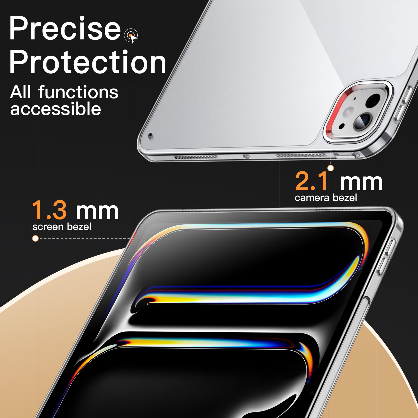 Foto 6 | Funda Jetech Clear Para Ipad Pro M4 (2024) De 13 Pulgadas, Antiamarilla - Venta Internacional.
