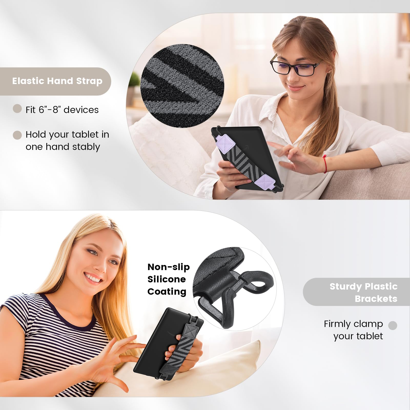 Foto 6 pulgar | Correa De Mano Moko Para 6-8 Lectores Electrónicos Kindle Fire Tablet Black, Paquete De 2 - Venta Internacional.