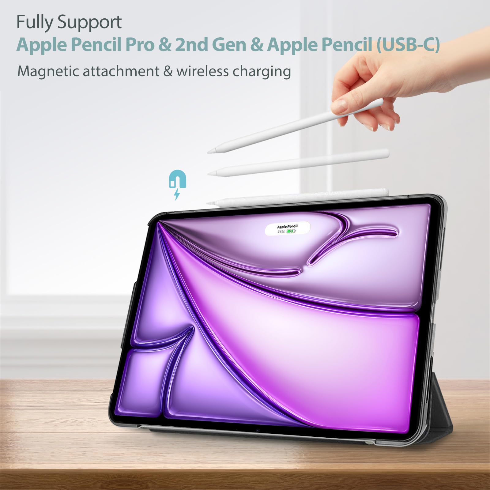 Foto 4 pulgar | Smart Case Procase Para Ipad Air 11 Pulgadas M2 2024 Negra - Venta Internacional.