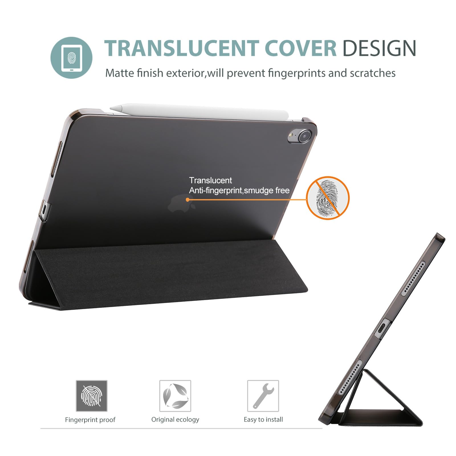 Foto 5 pulgar | Smart Case Procase Para Ipad Air 11 Pulgadas M2 2024 Negra - Venta Internacional.