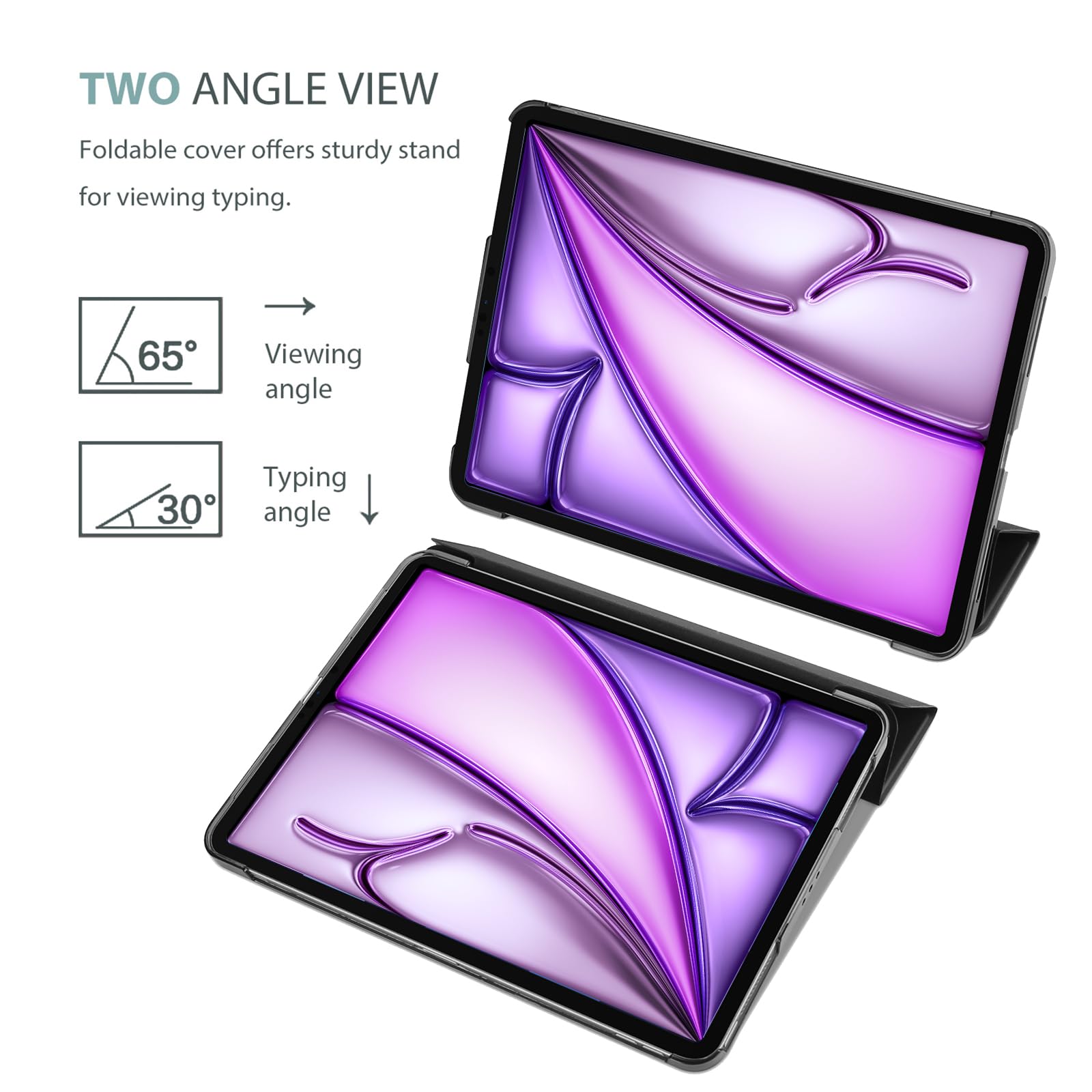 Foto 5 | Smart Case Procase Para Ipad Air 11 Pulgadas M2 2024 Negra - Venta Internacional.