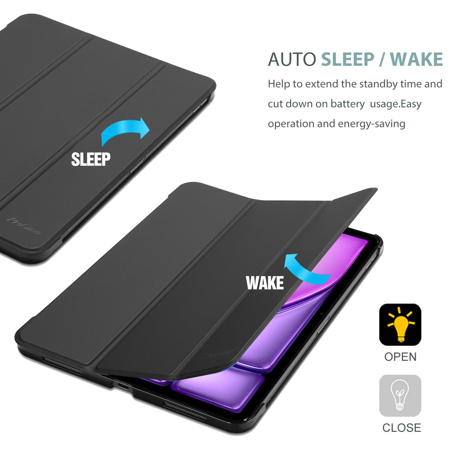 Foto 8 pulgar | Smart Case Procase Para Ipad Air 11 Pulgadas M2 2024 Negra - Venta Internacional.