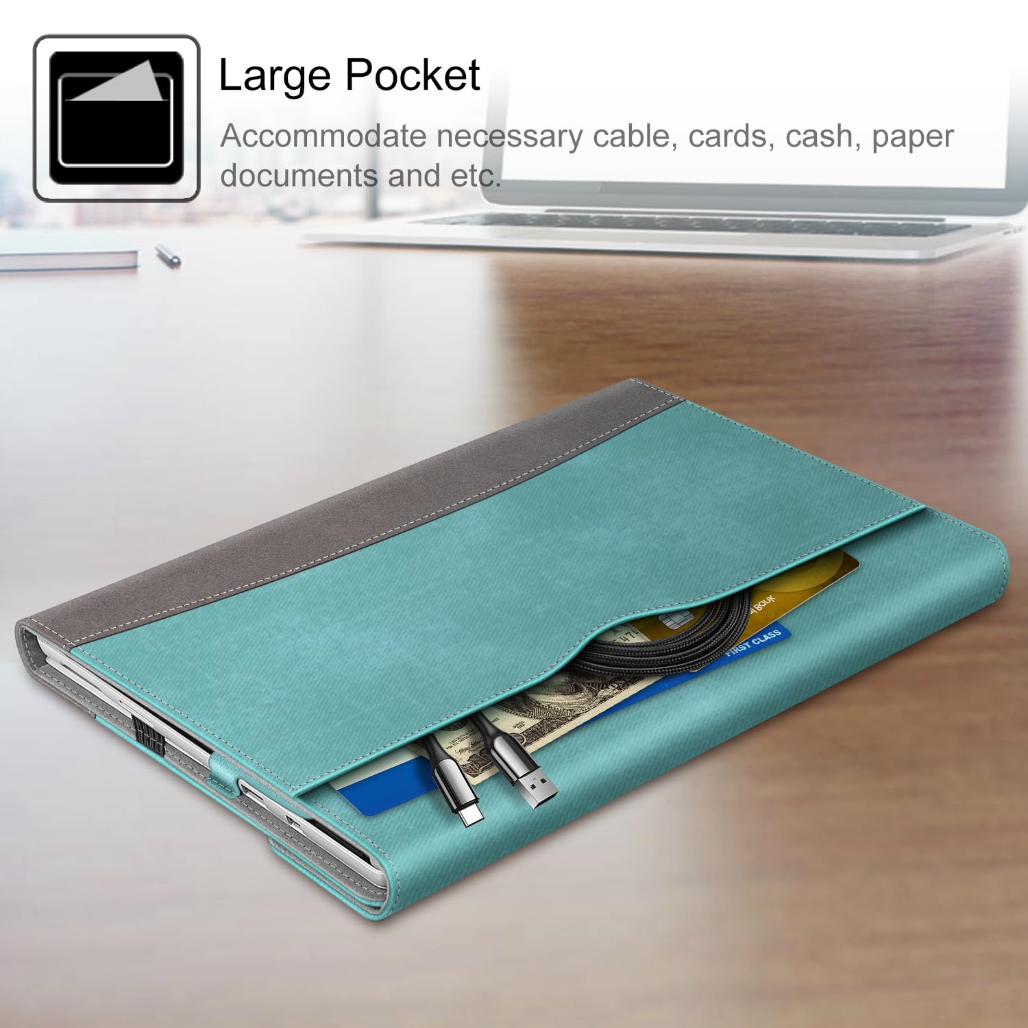 Foto 4 | Funda Fintie Para Microsoft Surface Pro 7 Plus De 12,3'', Color Turquesa - Venta Internacional.