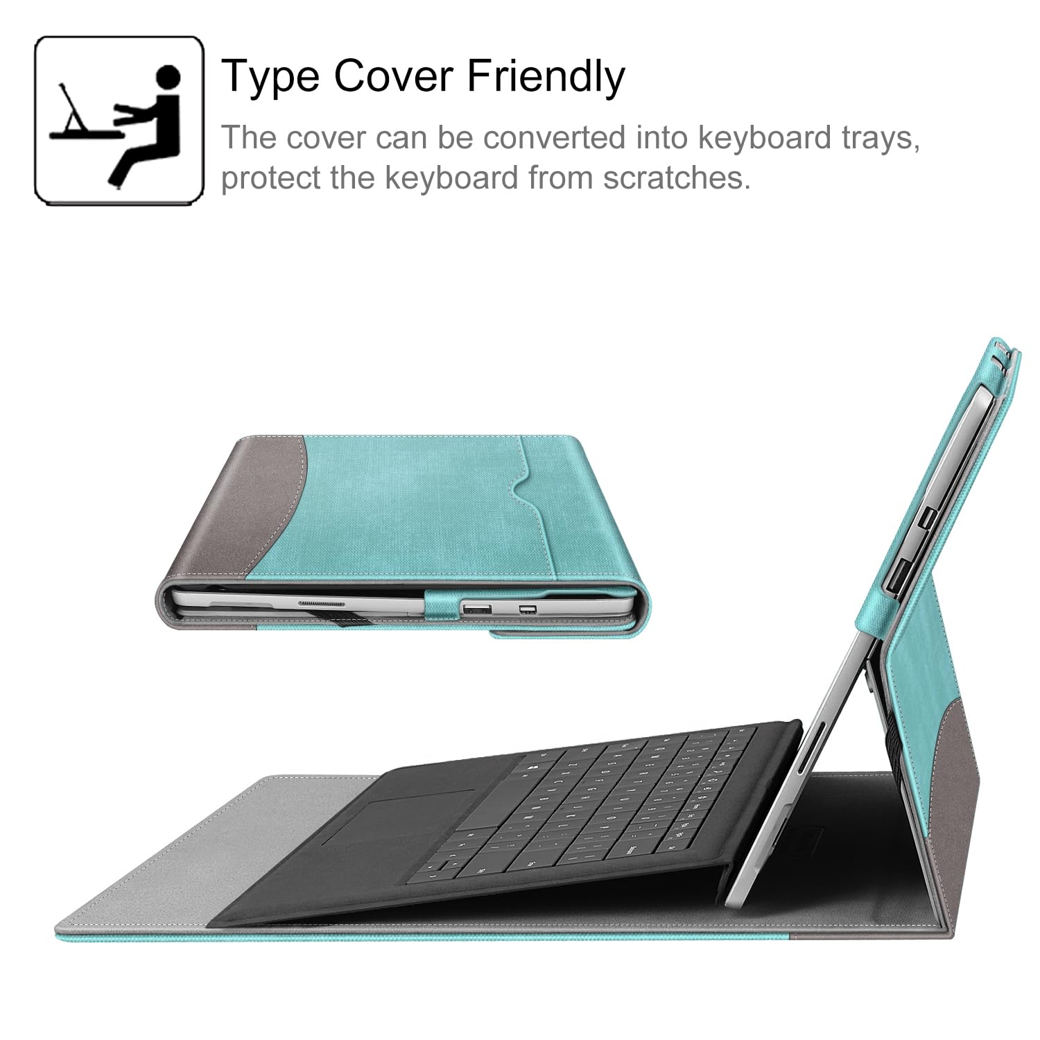 Foto 6 | Funda Fintie Para Microsoft Surface Pro 7 Plus De 12,3'', Color Turquesa - Venta Internacional.