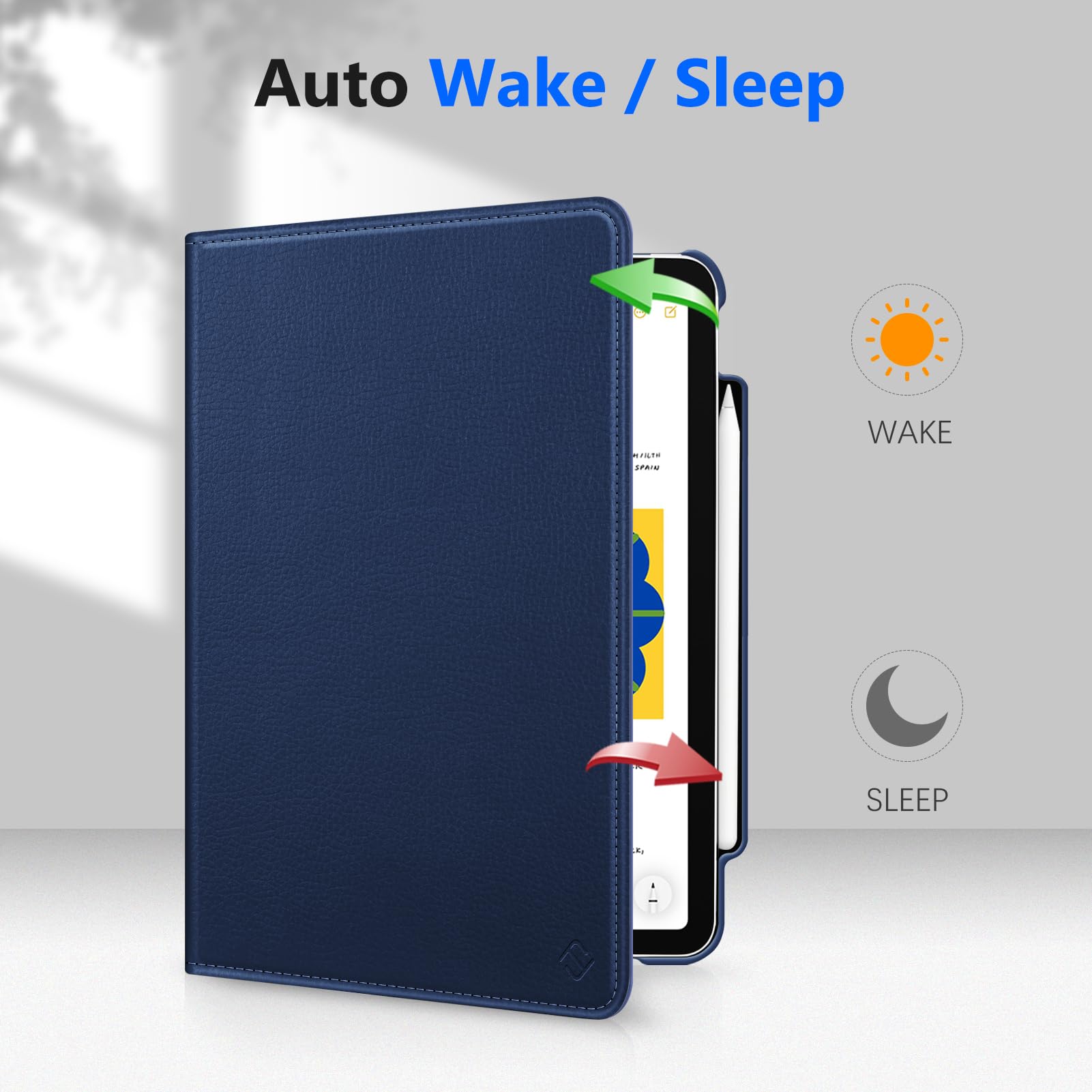 Foto 3 | Funda Giratoria Fintie Para Ipad Pro De 11 Pulgadas 2022/2021/2020/2018, Color Azul Marino - Venta Internacional.