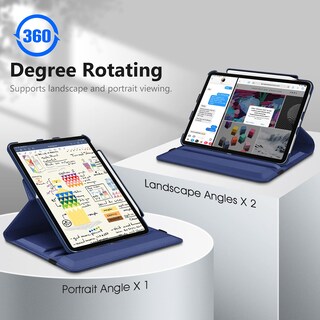 Foto 4 | Funda Giratoria Fintie Para Ipad Pro De 11 Pulgadas 2022/2021/2020/2018, Color Azul Marino - Venta Internacional.