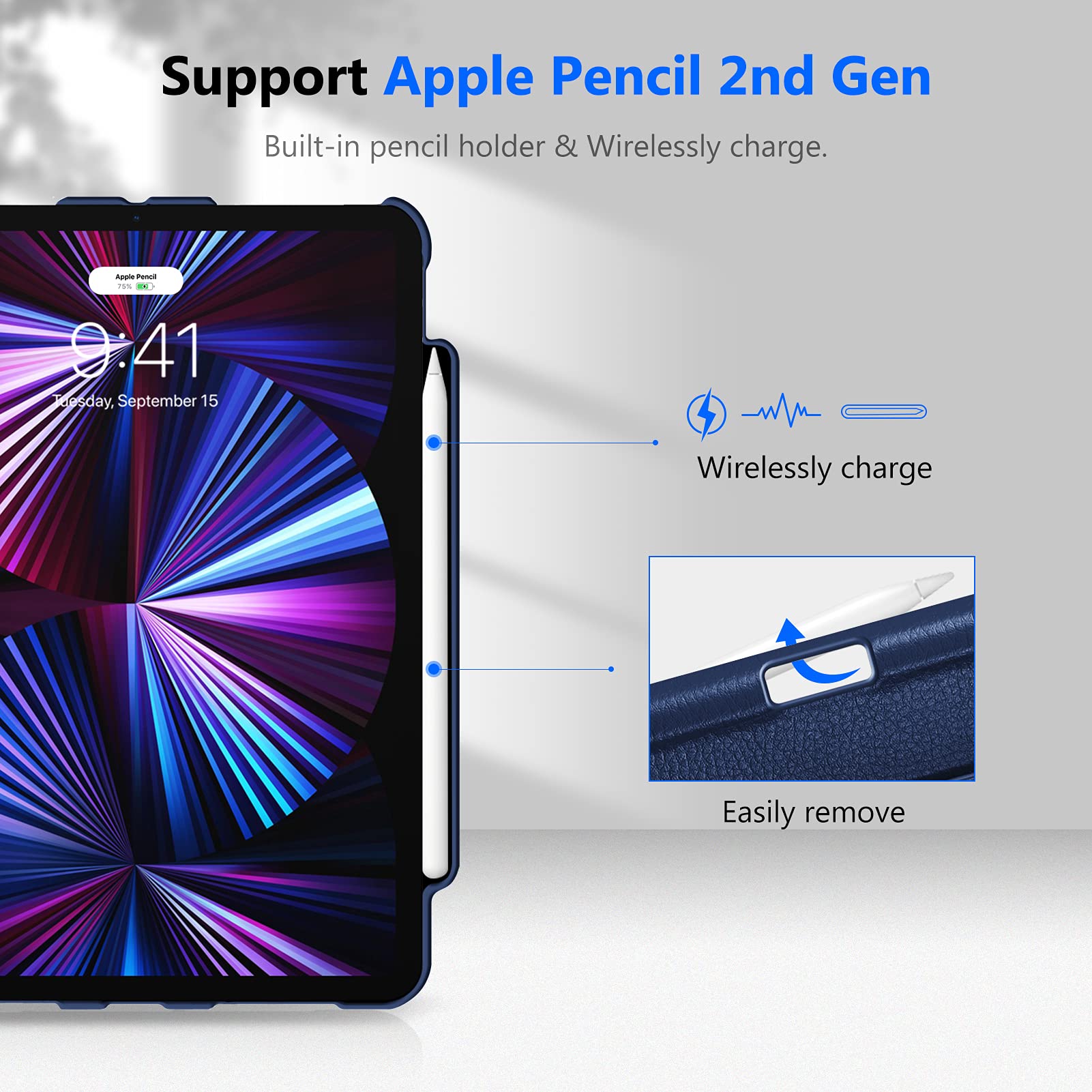 Foto 6 pulgar | Funda Giratoria Fintie Para Ipad Pro De 11 Pulgadas 2022/2021/2020/2018, Color Azul Marino - Venta Internacional.