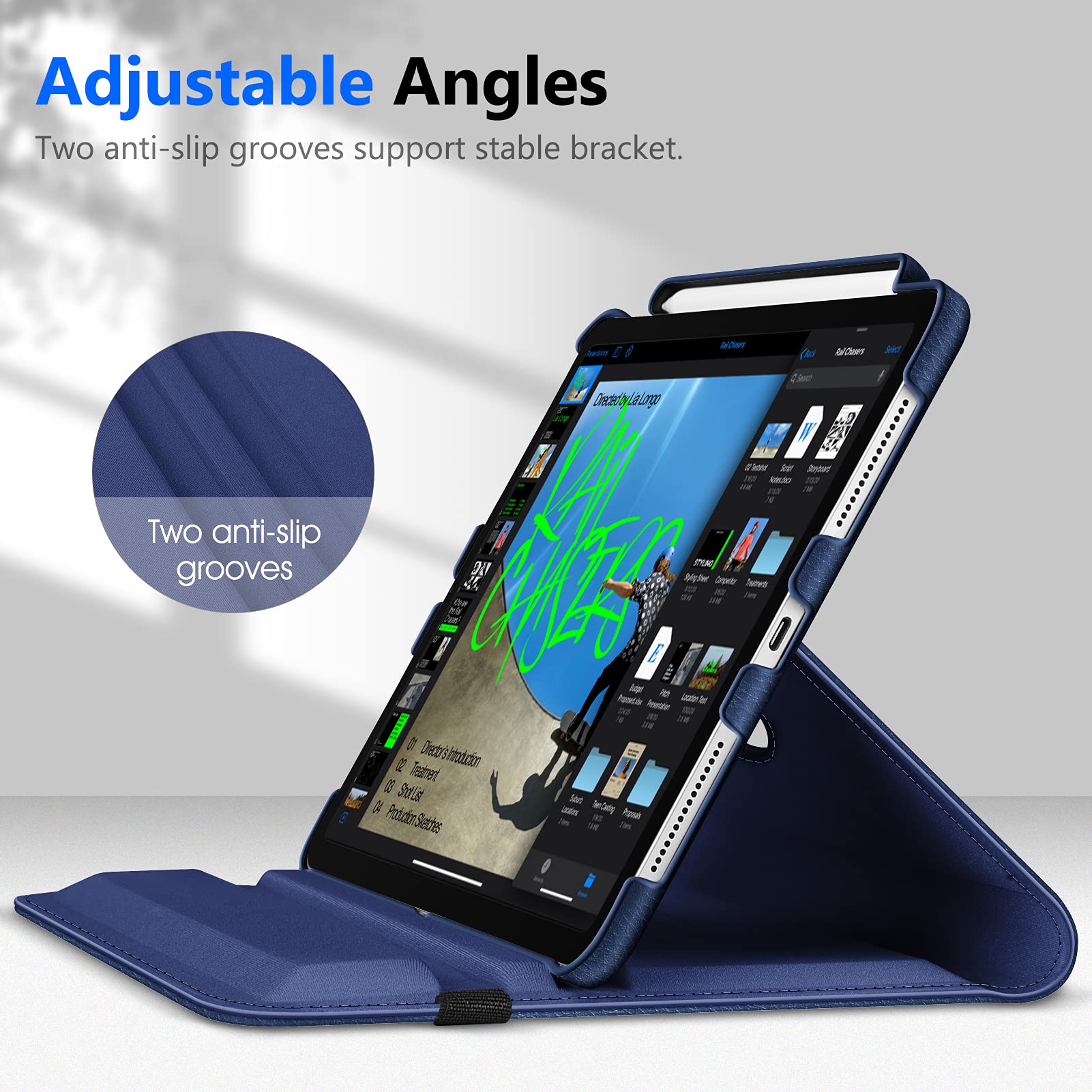 Foto 8 pulgar | Funda Giratoria Fintie Para Ipad Pro De 11 Pulgadas 2022/2021/2020/2018, Color Azul Marino - Venta Internacional.