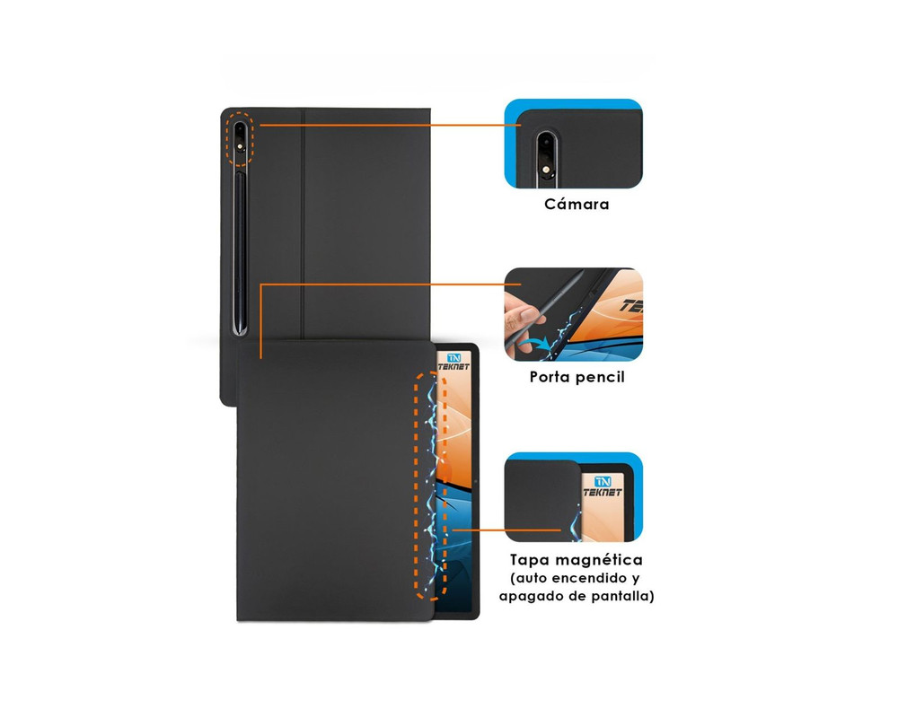 Foto 3 pulgar | Funda Teknet Folder Magnetica Para Samsung Galaxy Tab S10 Fe De 10.9''