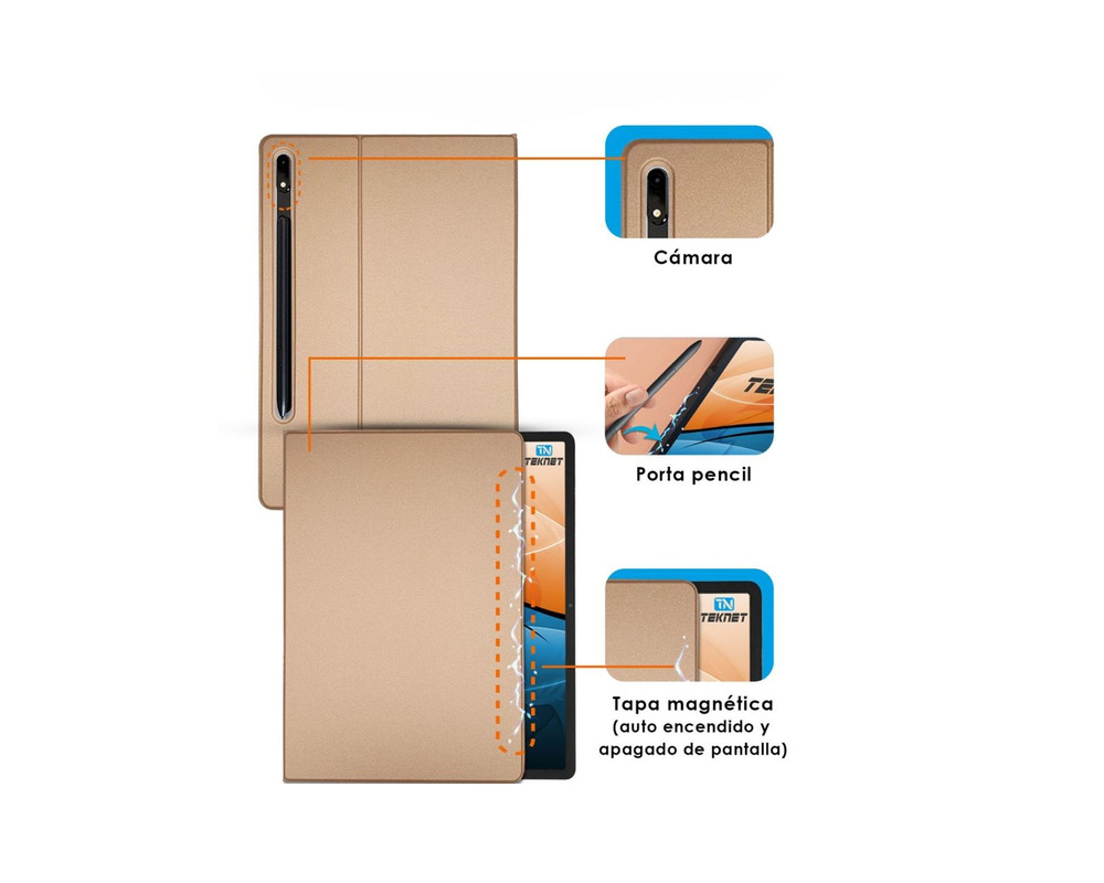 Foto 3 pulgar | Funda Teknet Folder Magnetica Para Samsung Galaxy Tab S10 Fe De 10.9''